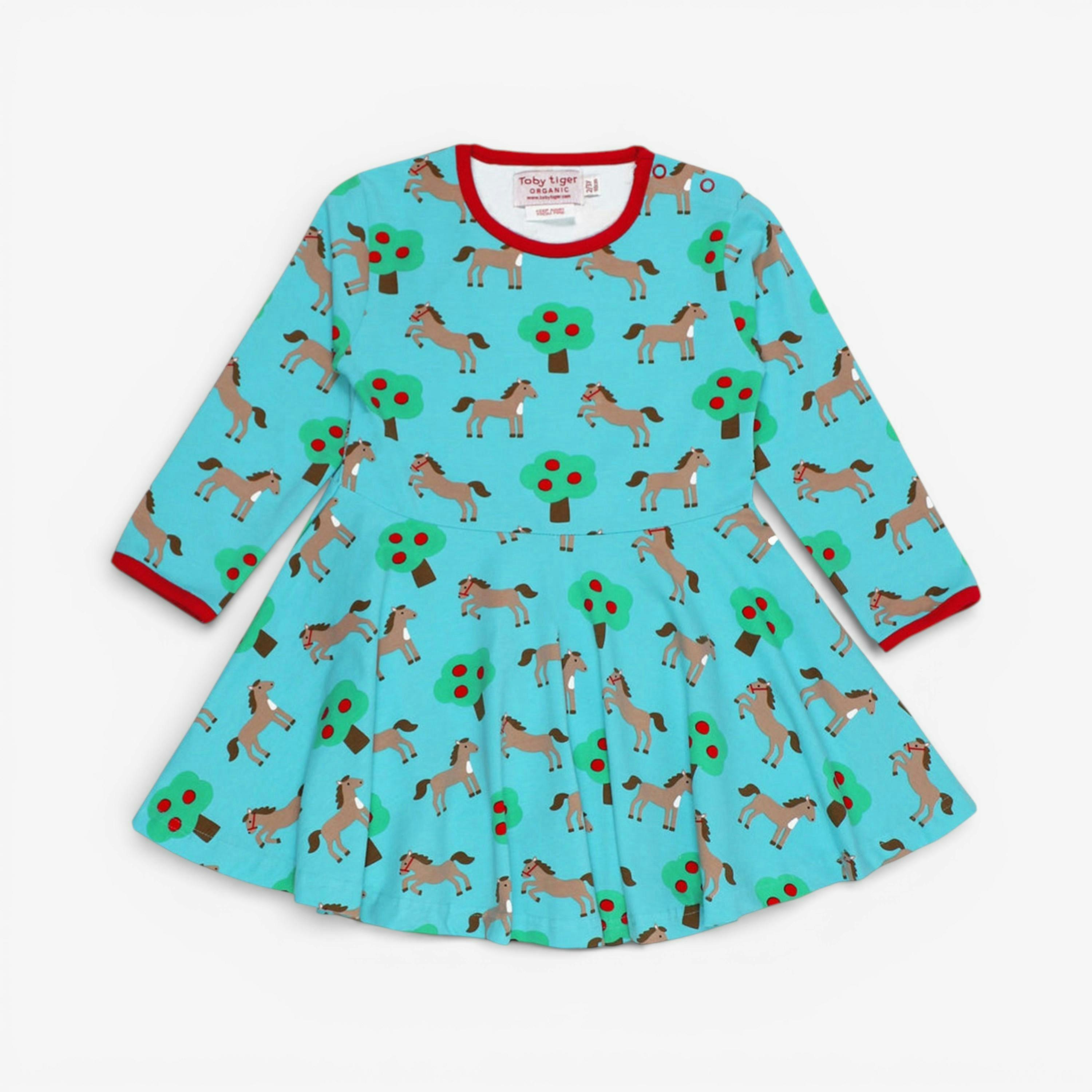 Organic Horse Print Skater Dress , view 1 of 2