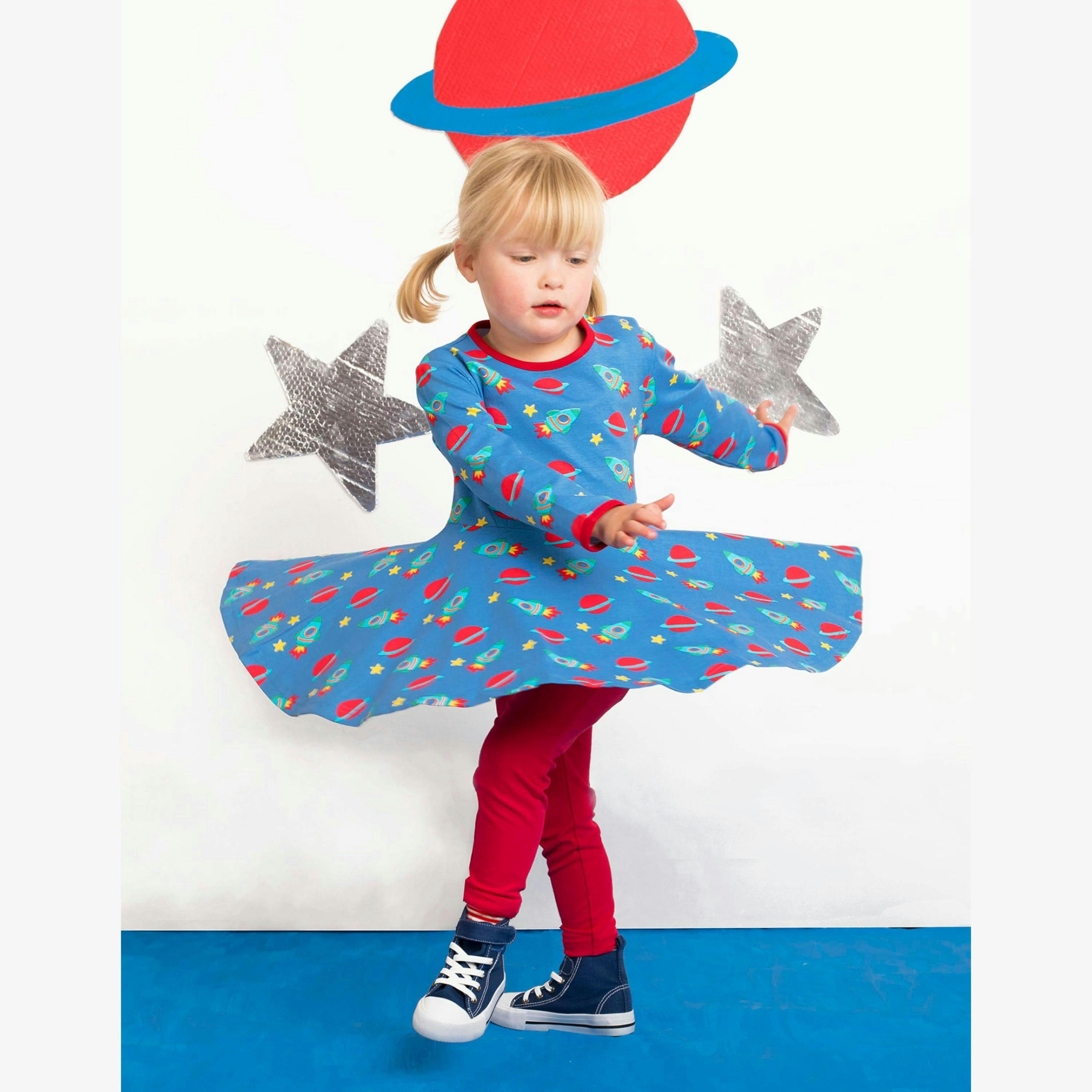 Organic Space Print Skater Dress , view 2 of 2
