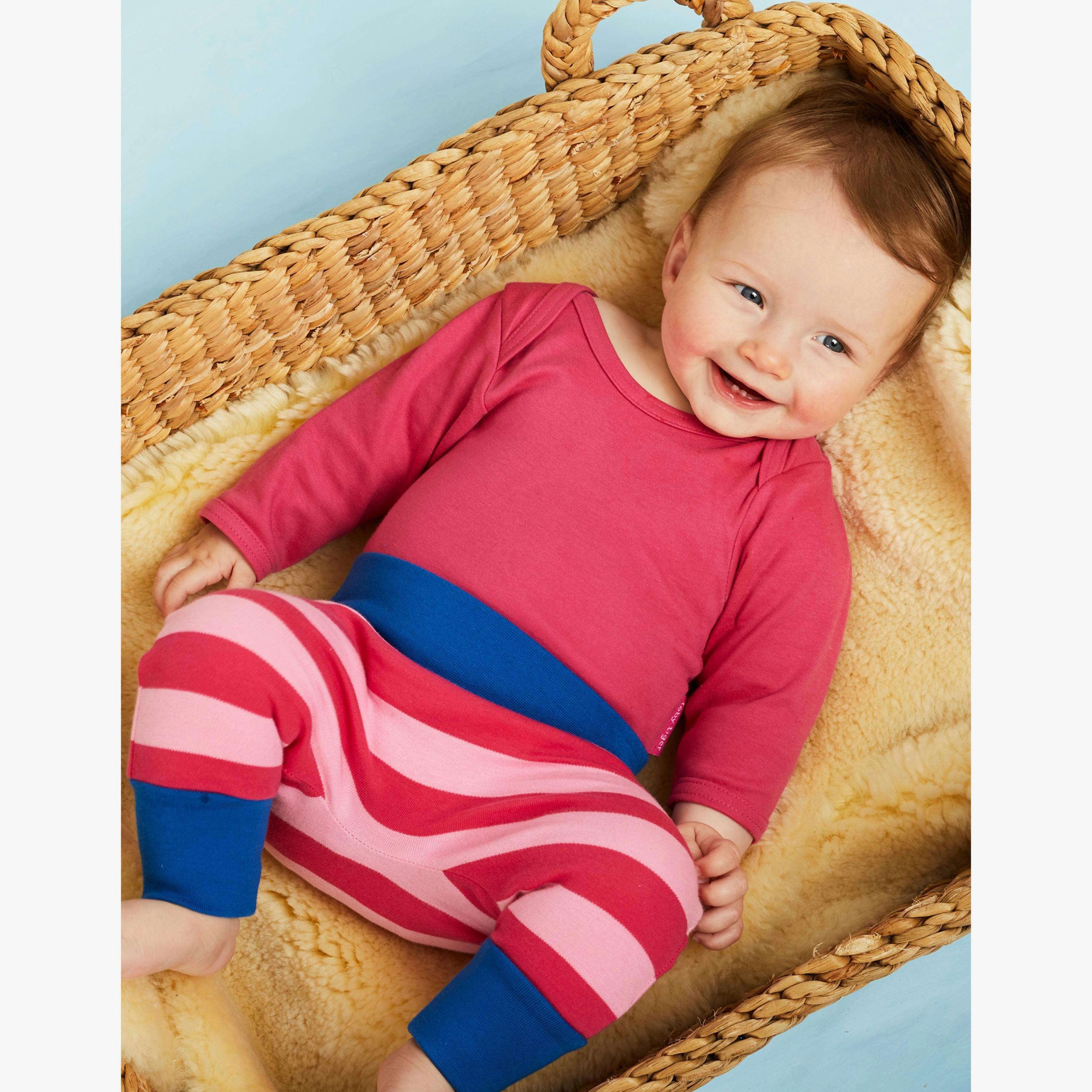 Organic Pink/Pink Stripe Yoga Pants , view 2 of 2