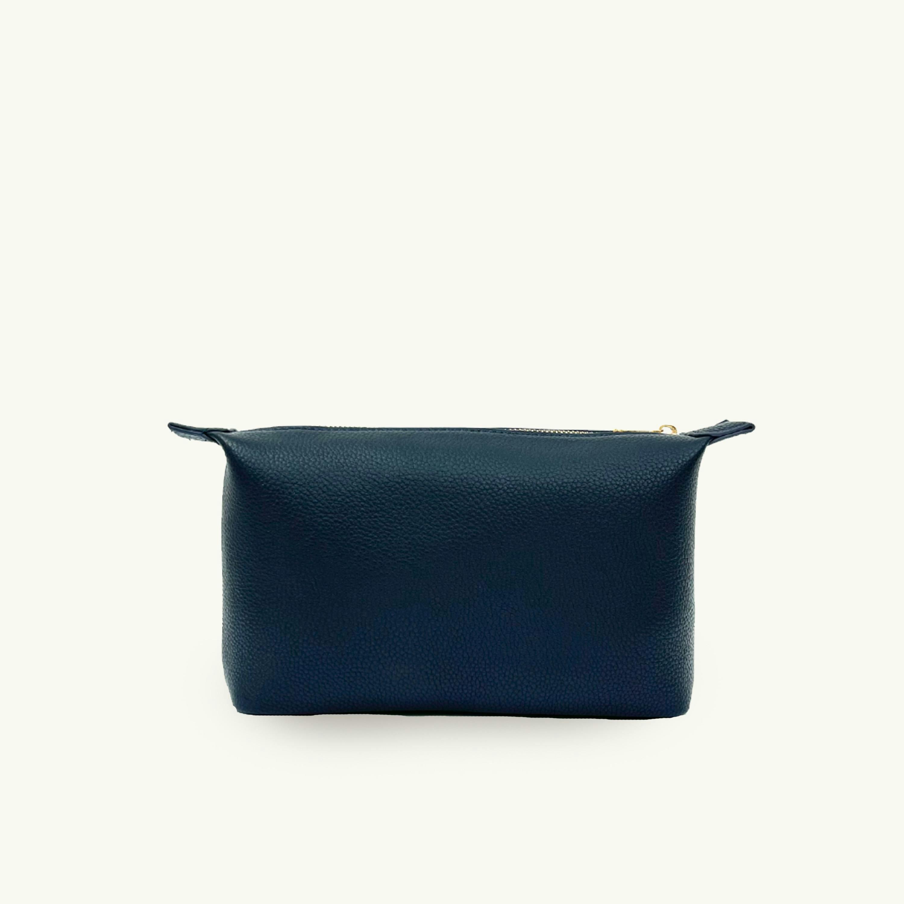 Medium Leather Navy Beauty Bag , view 2 of 3