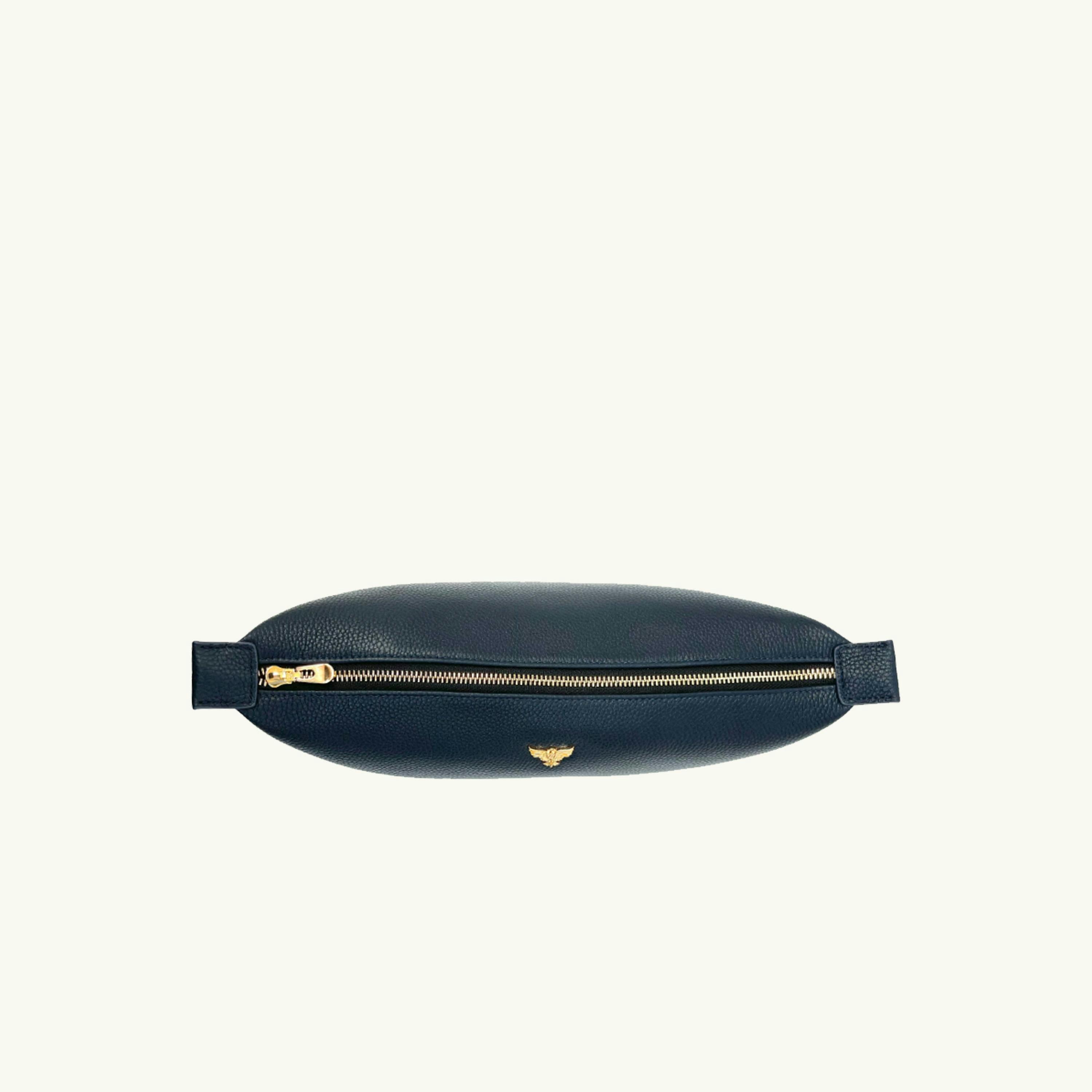 Medium Leather Navy Beauty Bag , view 3 of 3
