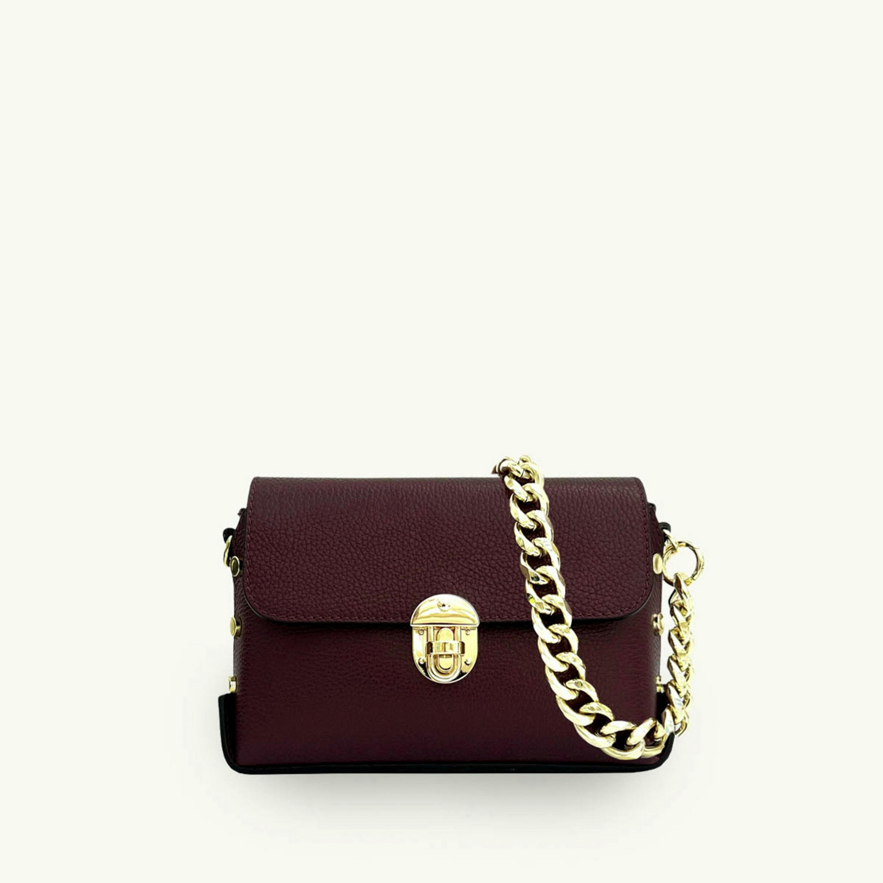 The Bloxsome Leather Crossbody Bag With Gold Chain Strap , view 1 of 6