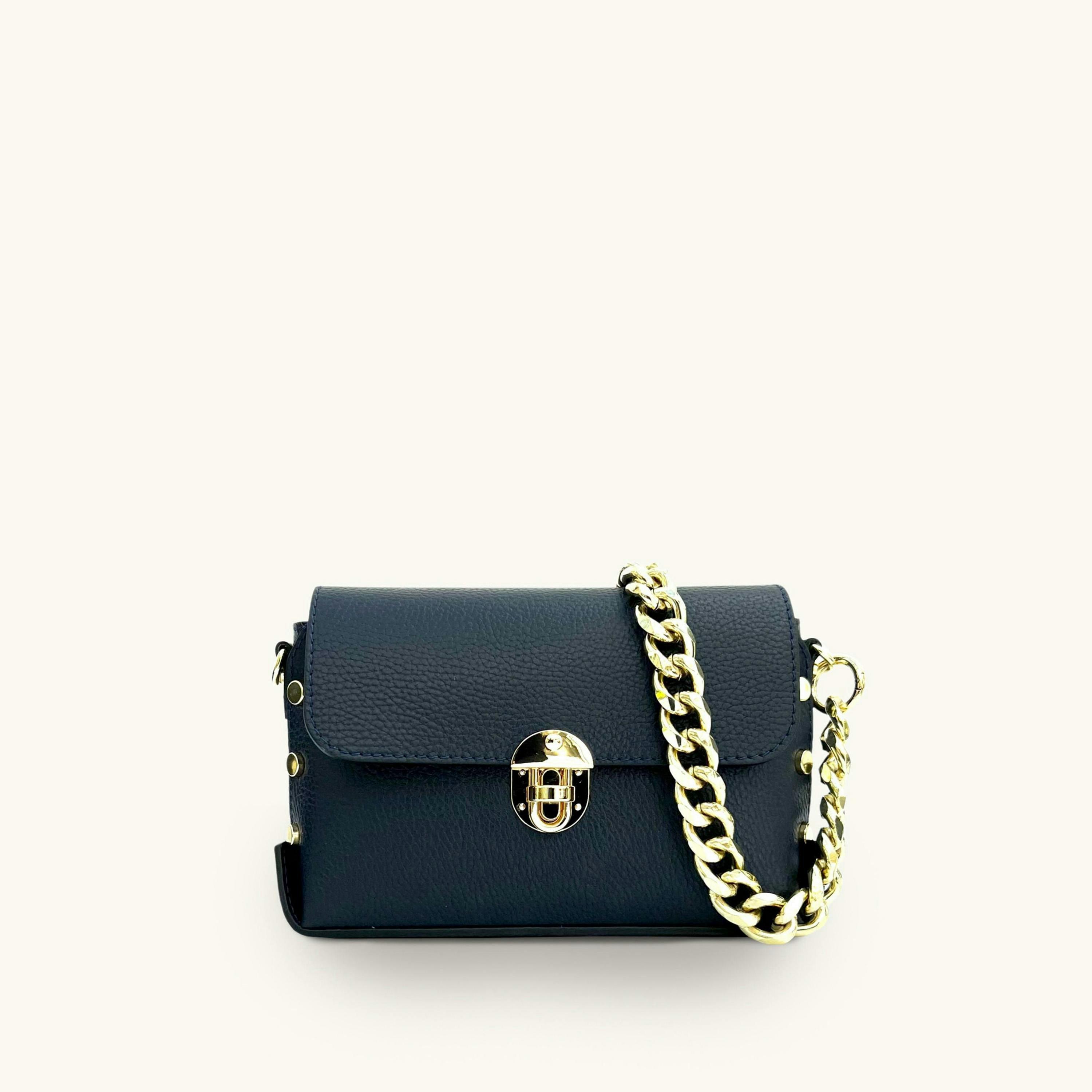 The Bloxsome Leather Crossbody Bag With Gold Chain Strap , view 1 of 5