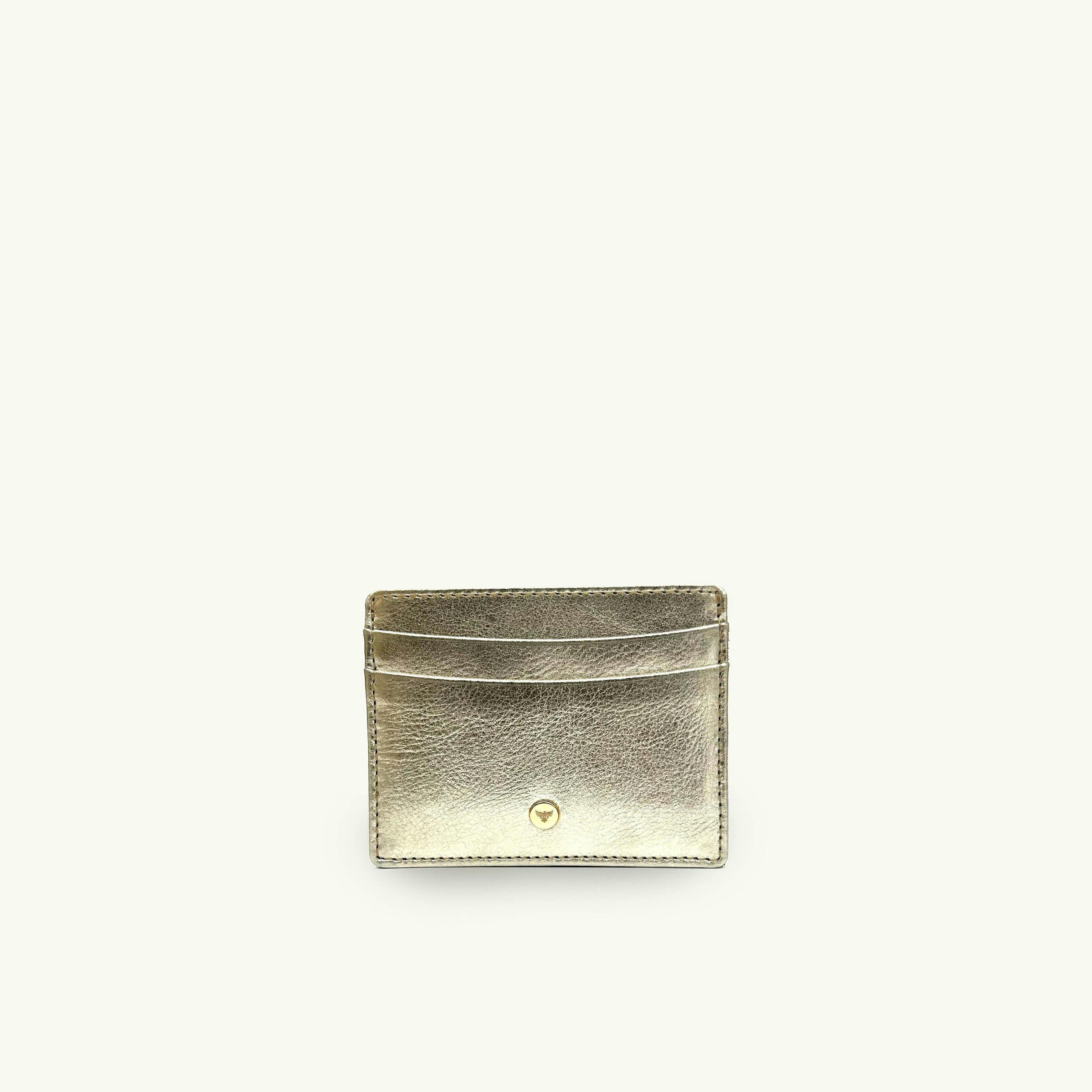 Gold Leather Cardholder , view 1 of 4