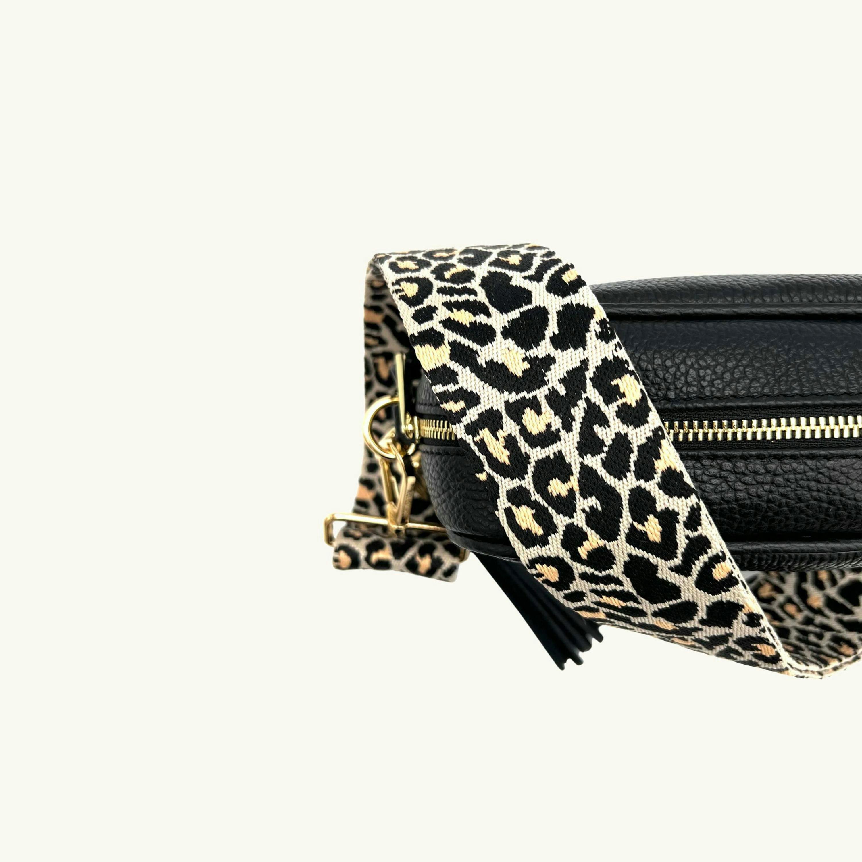 The Tassel Leather Crossbody Bag With Apricot Cheetah Strap , view 3 of 6