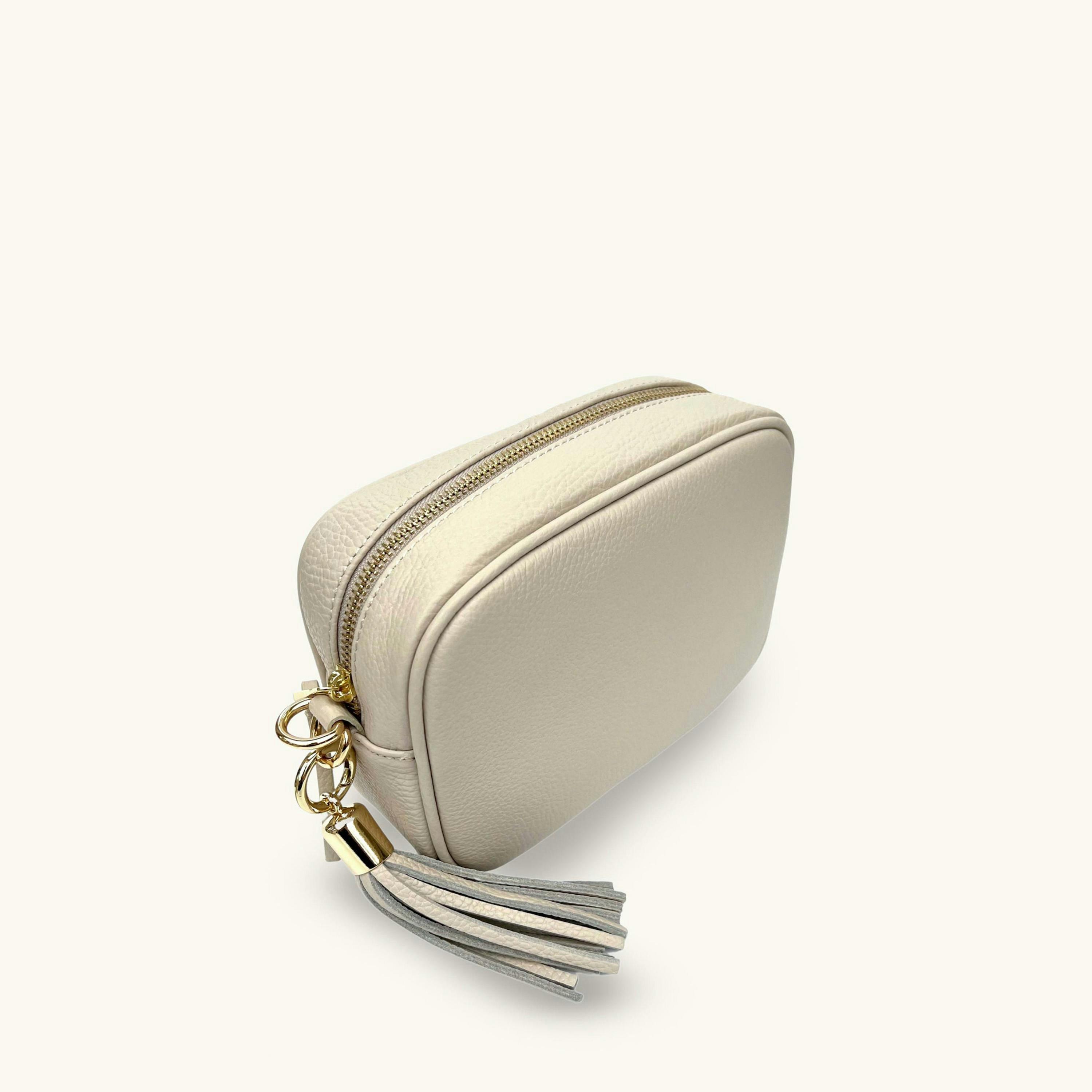 The Tassel Leather Crossbody Bag With Apricot Cheetah Strap , view 5 of 6