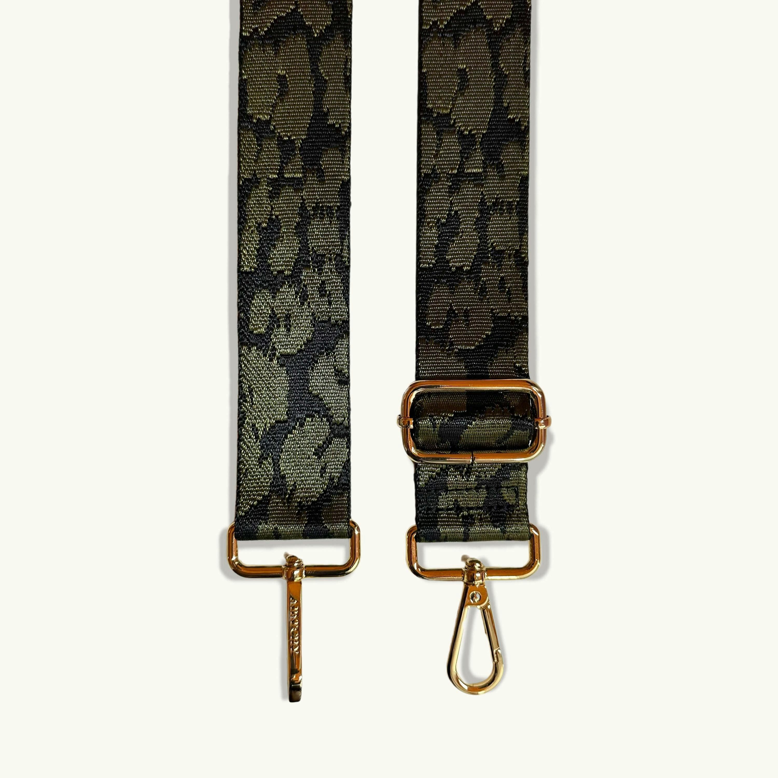 The Tassel Leather Crossbody Bag With Olive Green Cheetah Strap , view 6 of 6