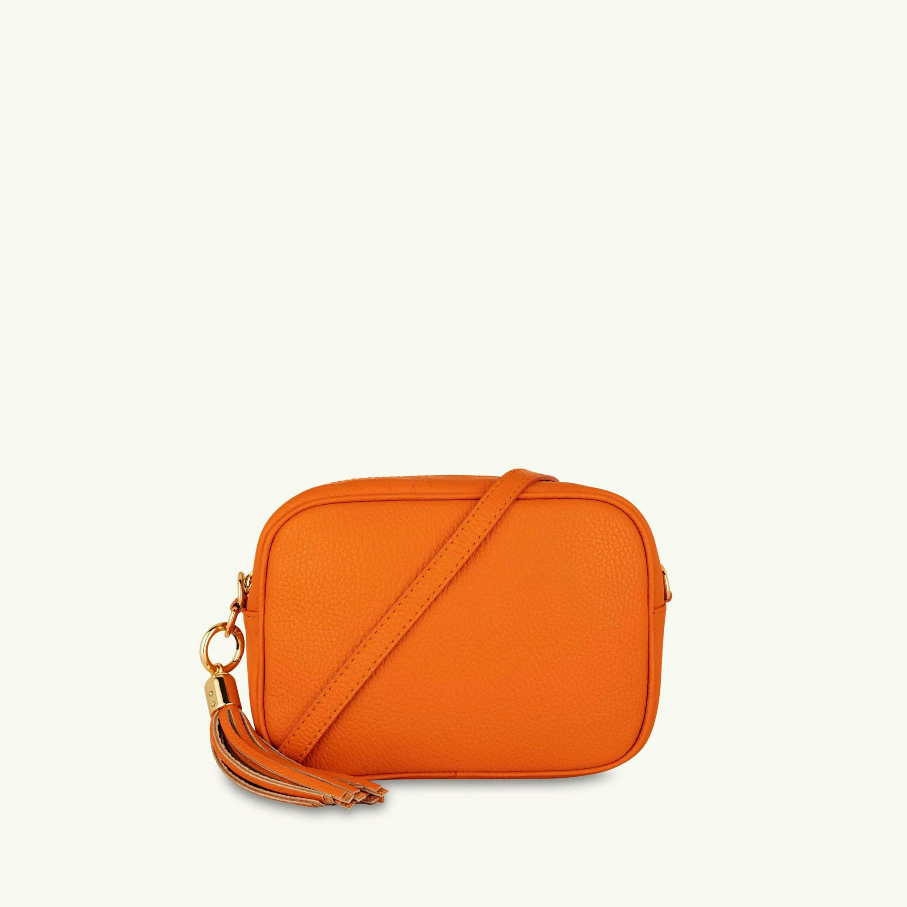 The Tassel Leather Crossbody Bag With Gold Chain Strap , view 2 of 6