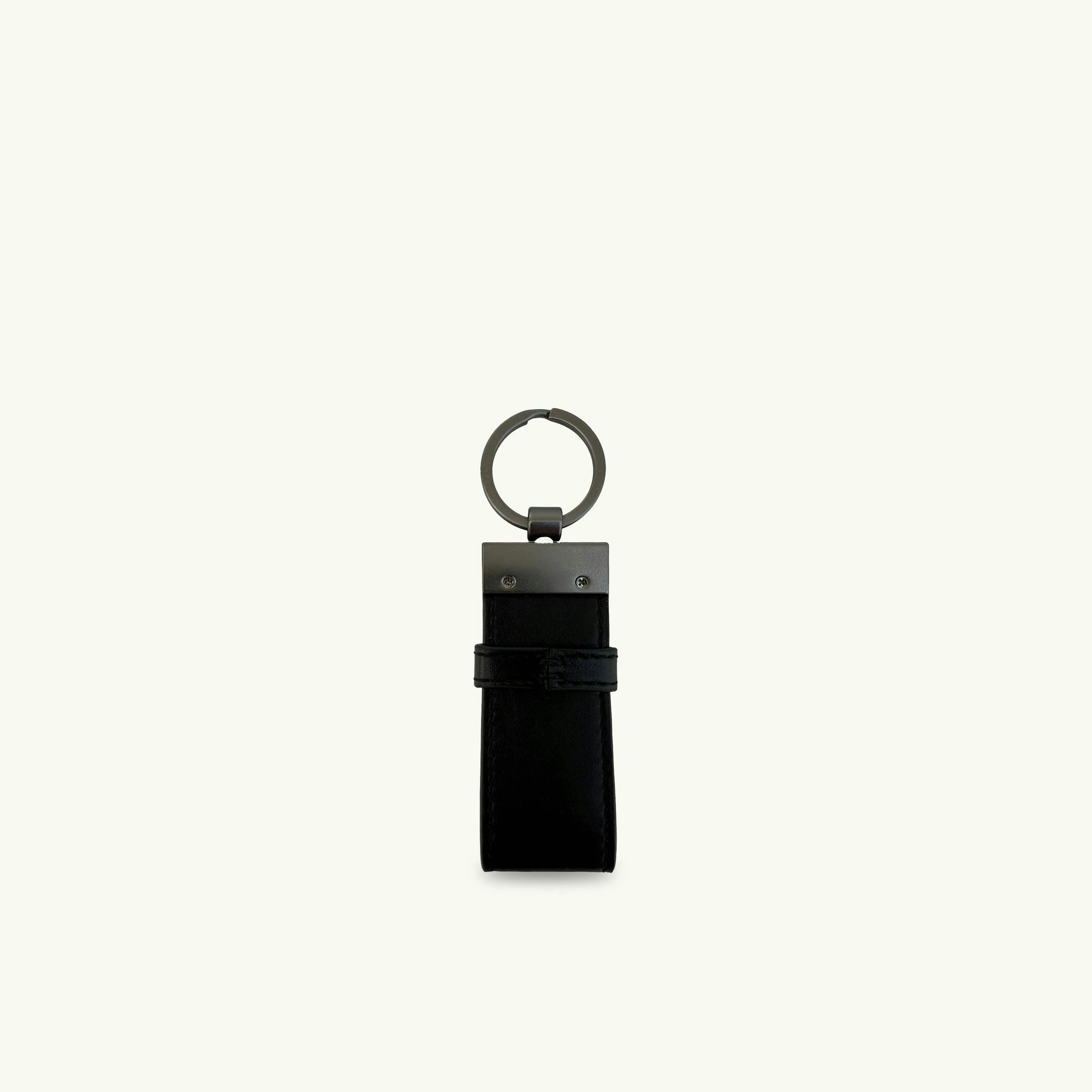 Black Leather Luggage Tag and Loop Keyring Gift Set , view 5 of 6