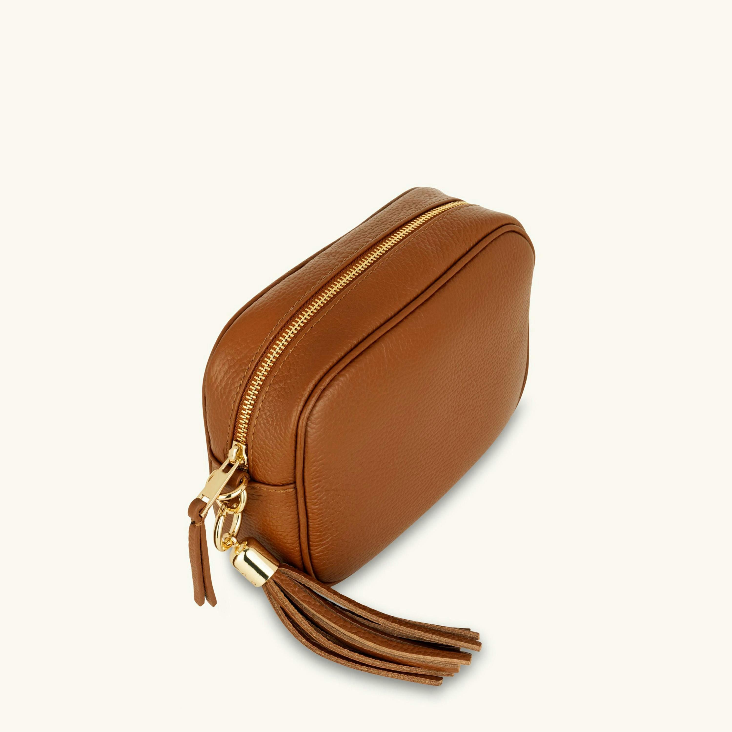 The Tassel Leather Crossbody Bag With Cappuccino Dots Strap , view 5 of 6