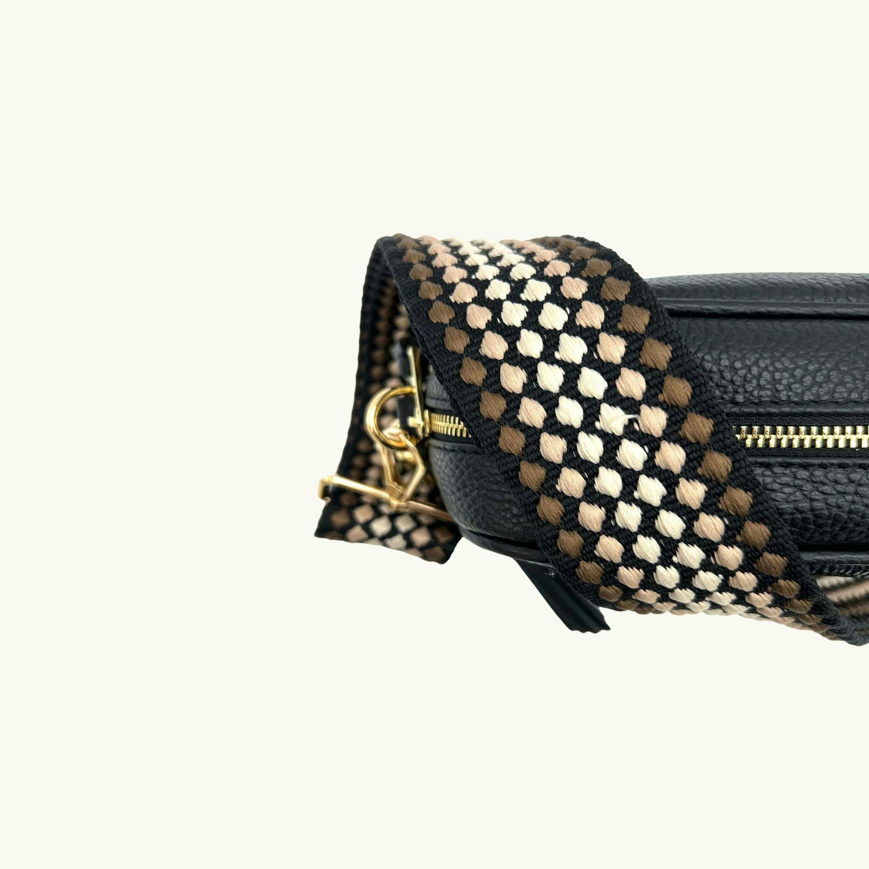 The Tassel Leather Crossbody Bag With Cappuccino Dots Strap , view 3 of 6