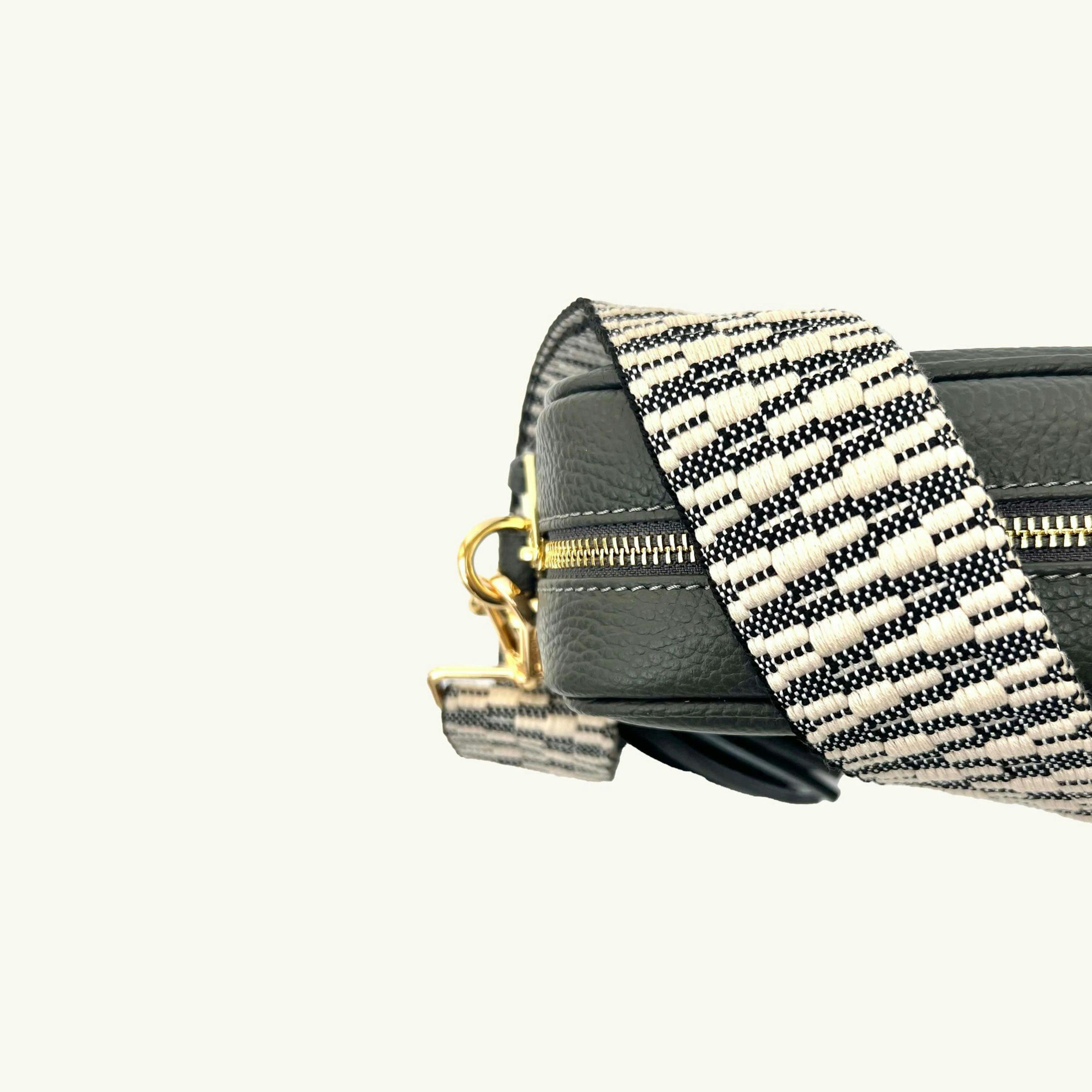 The Tassel Leather Crossbody Bag With Midnight Zigzag Strap , view 3 of 6