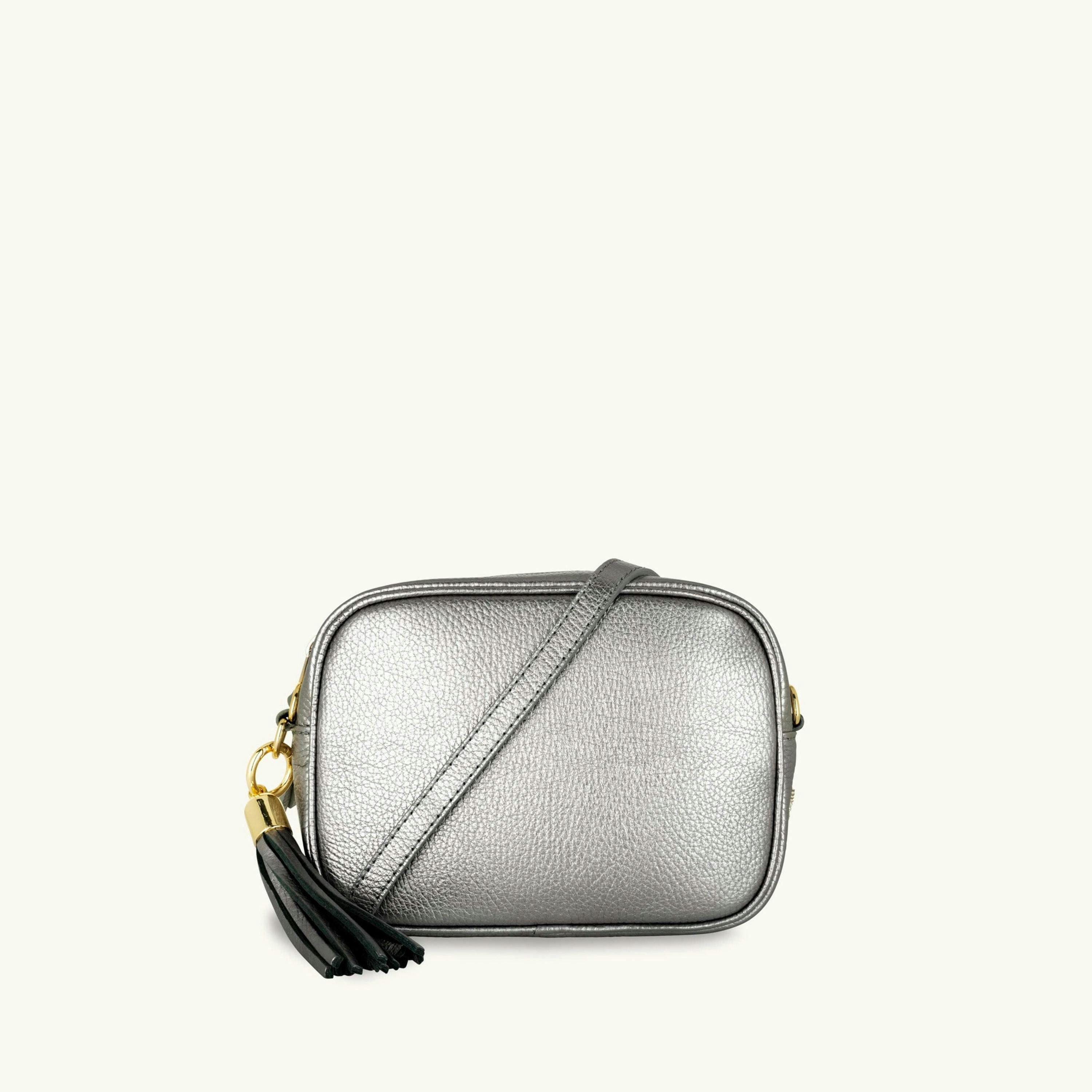 The Tassel Leather Crossbody Bag With Midnight Zigzag Strap , view 2 of 6