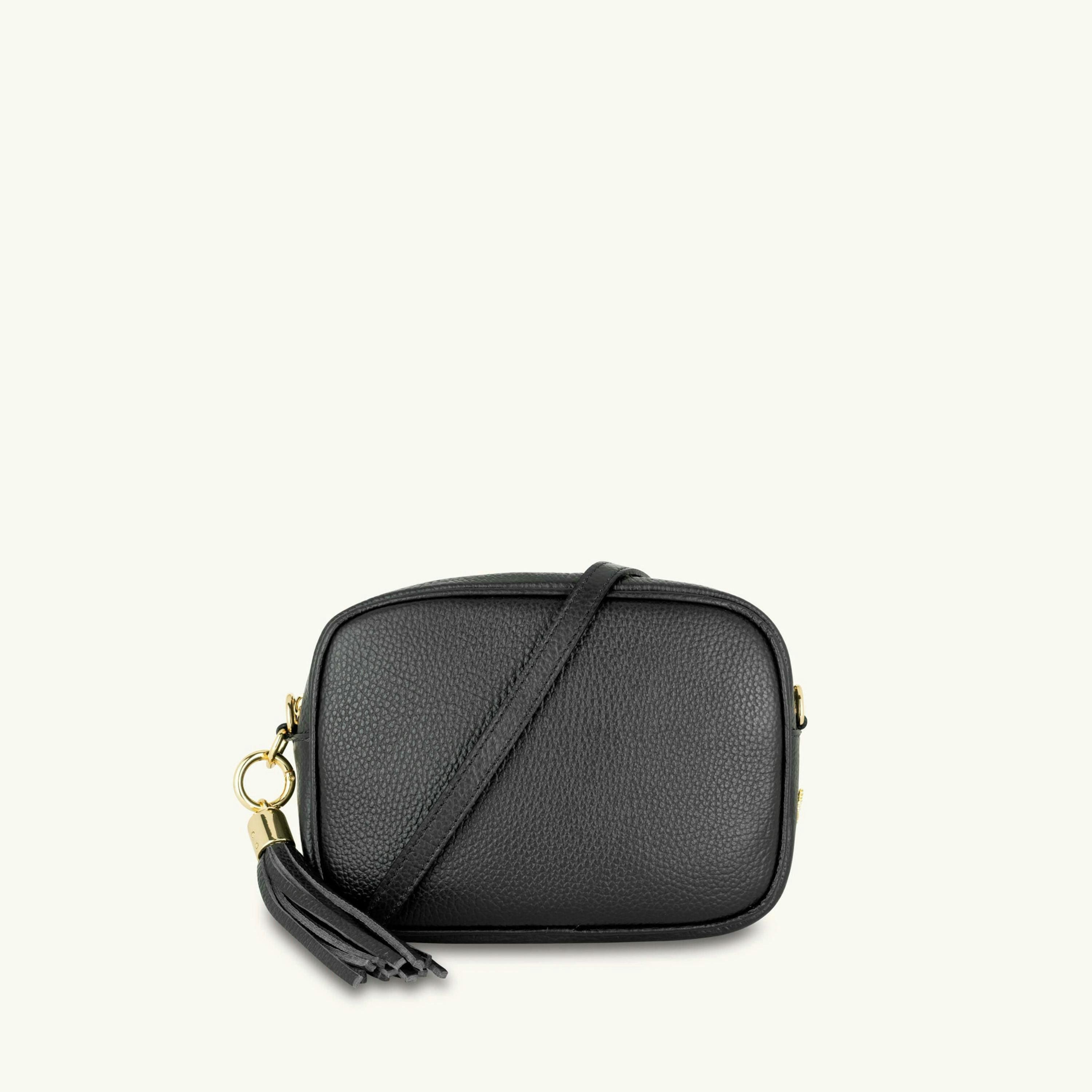 The Tassel Leather Crossbody Bag With Midnight Zigzag Strap , view 2 of 6