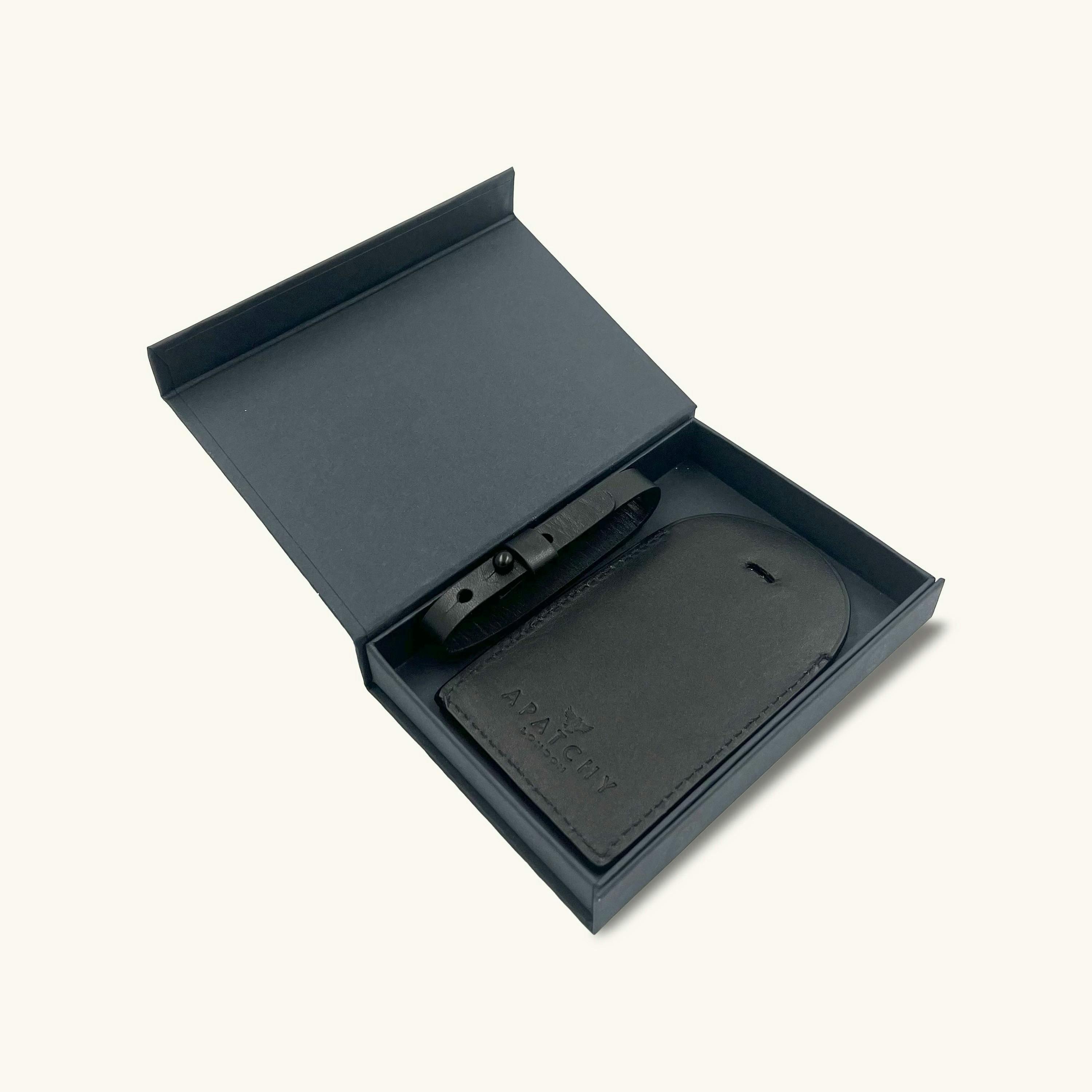 The Black Leather Luggage Tag , view 3 of 5