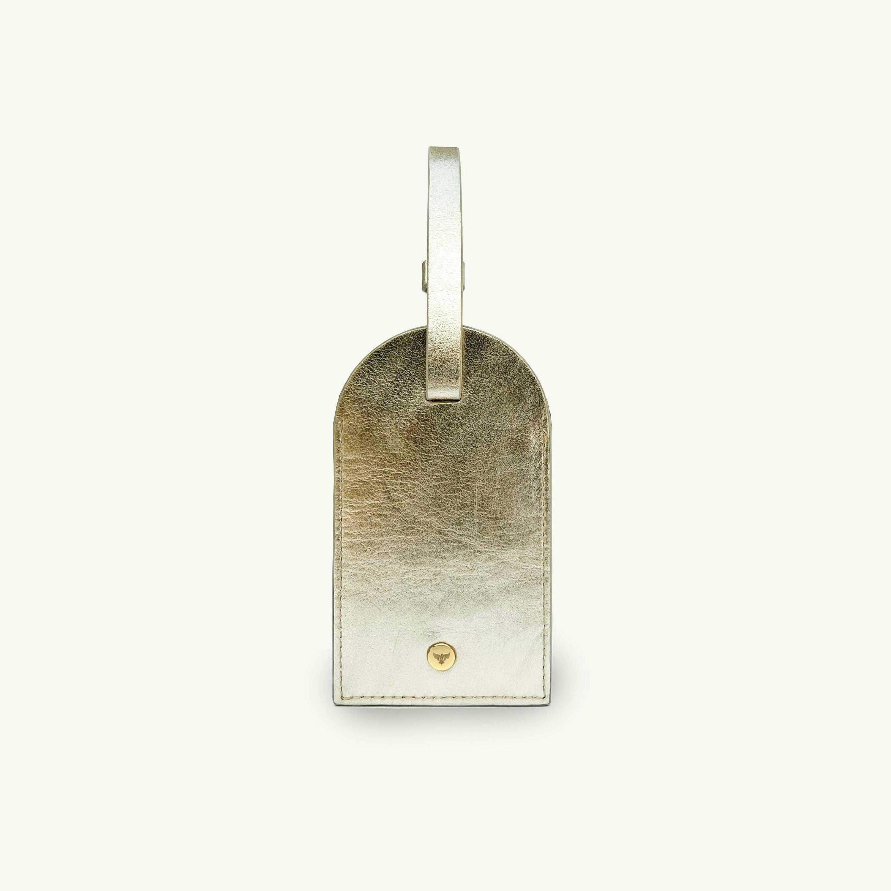 Gold Leather Luggage Tag and AirTag Gift Set , view 2 of 6