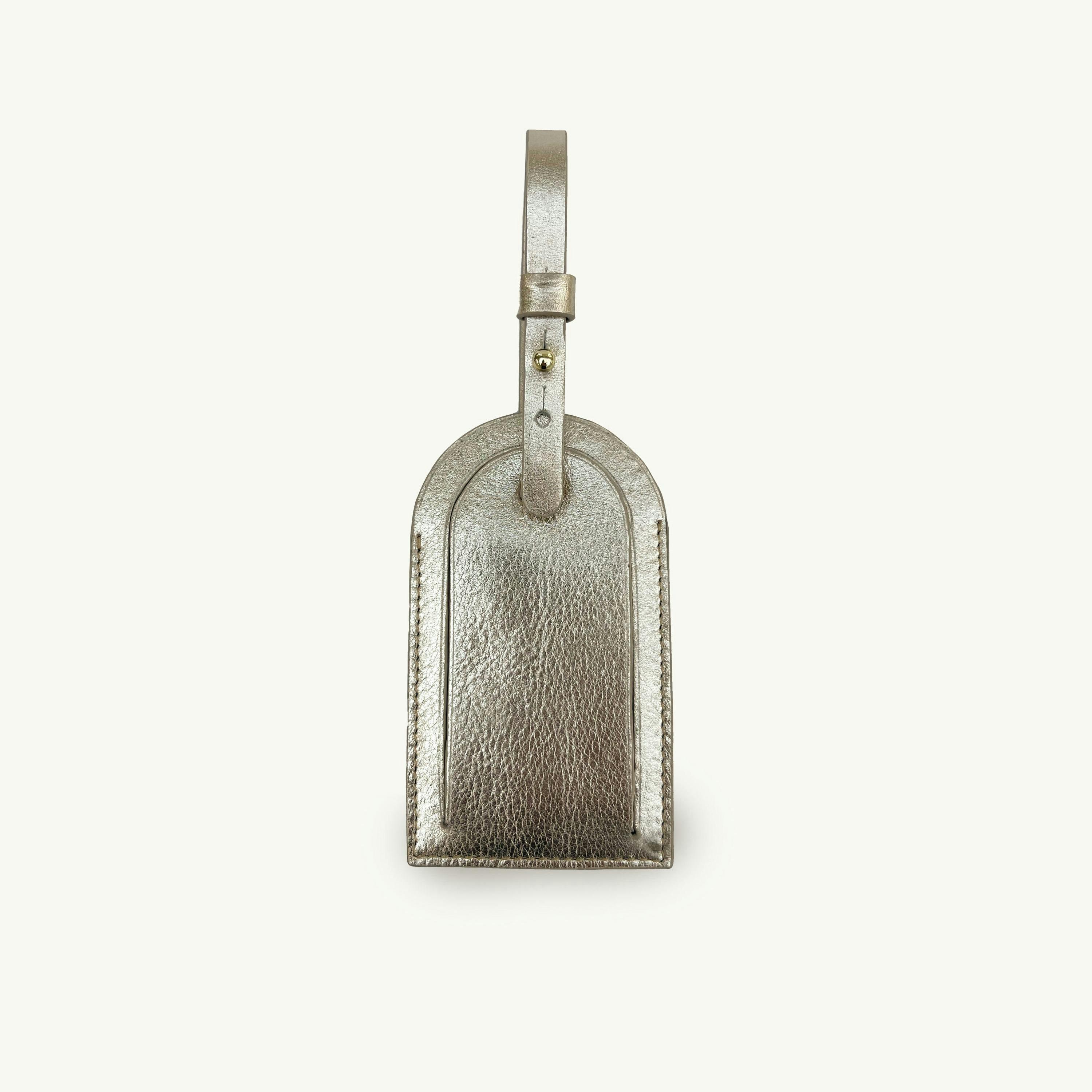 Gold Leather Luggage Tag and AirTag Gift Set , view 4 of 6