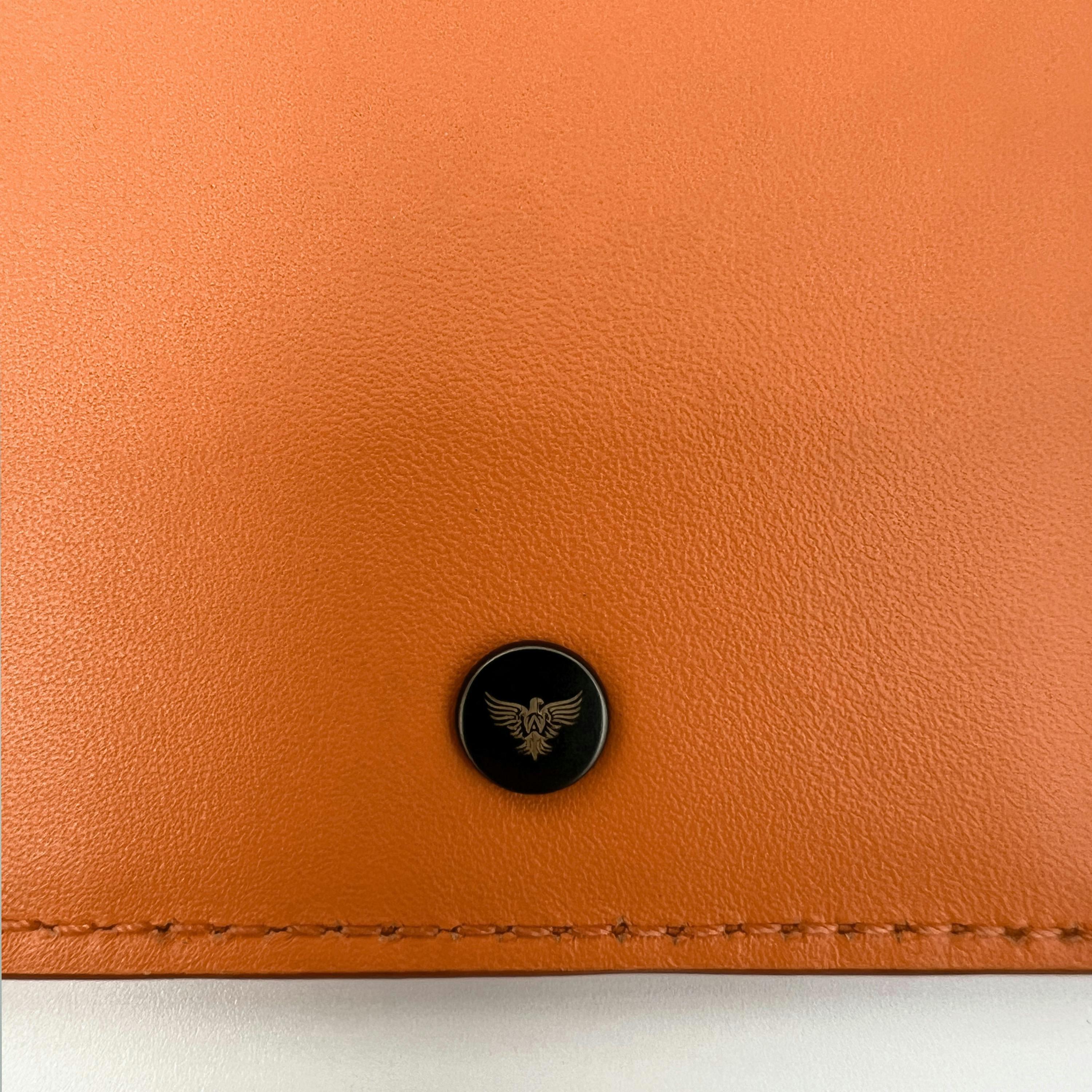 Orange Leather Luggage Tag and Loop Keyring Gift Set , view 6 of 6