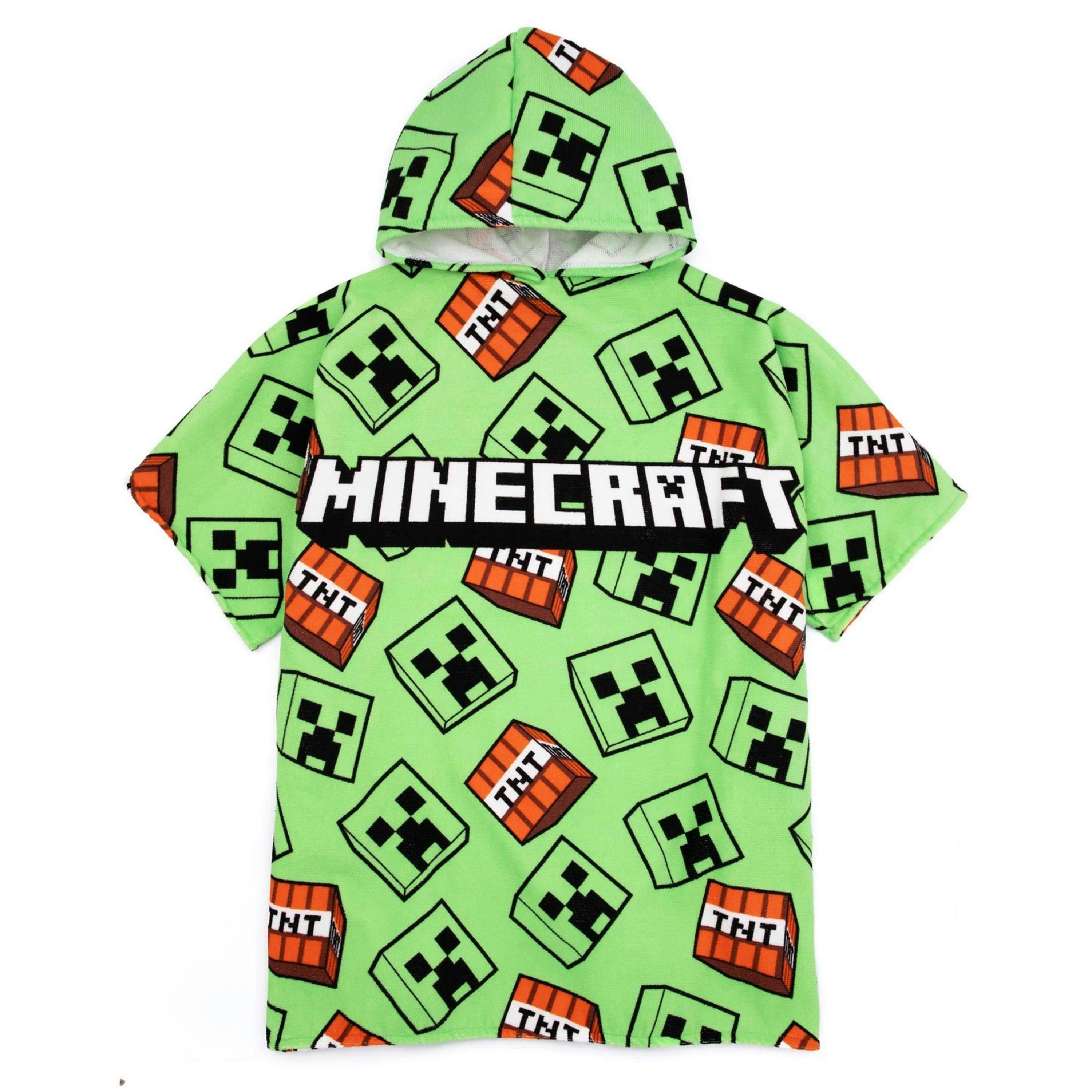 Minecraft Unisex Kids Green Poncho Towel (One Size) by Vanilla Underground , view 1 of 6