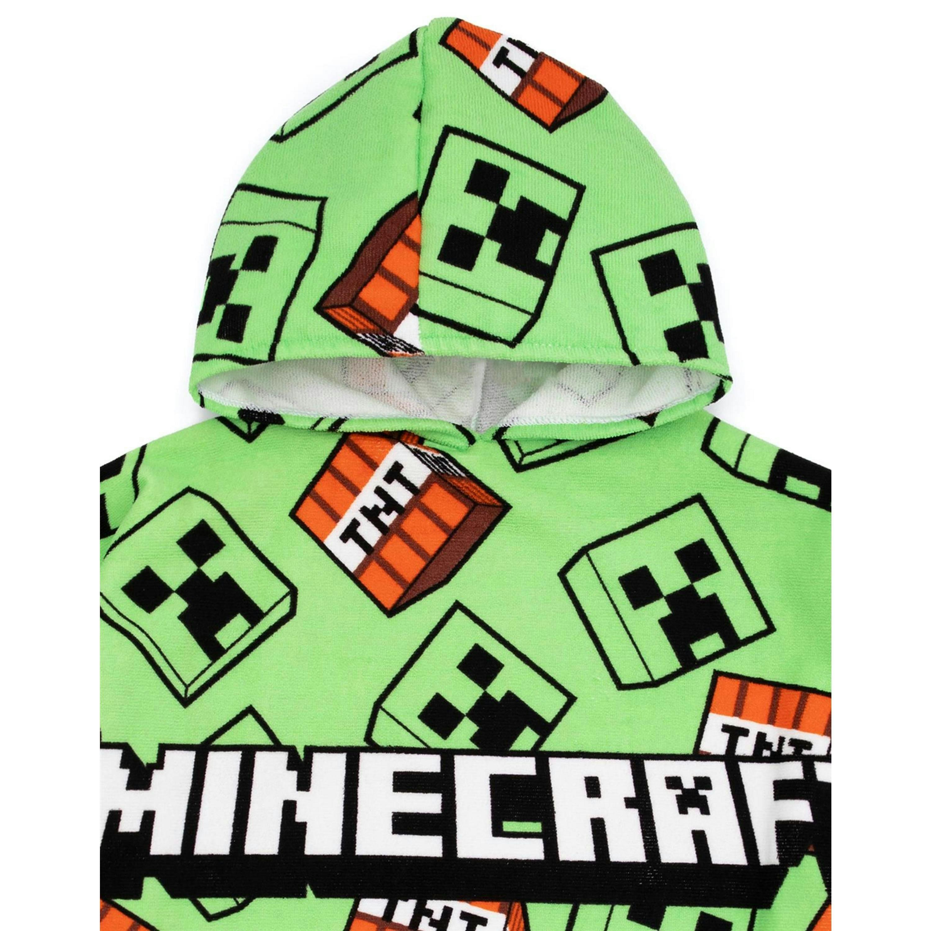 Minecraft Unisex Kids Green Poncho Towel (One Size) by Vanilla Underground , view 2 of 6