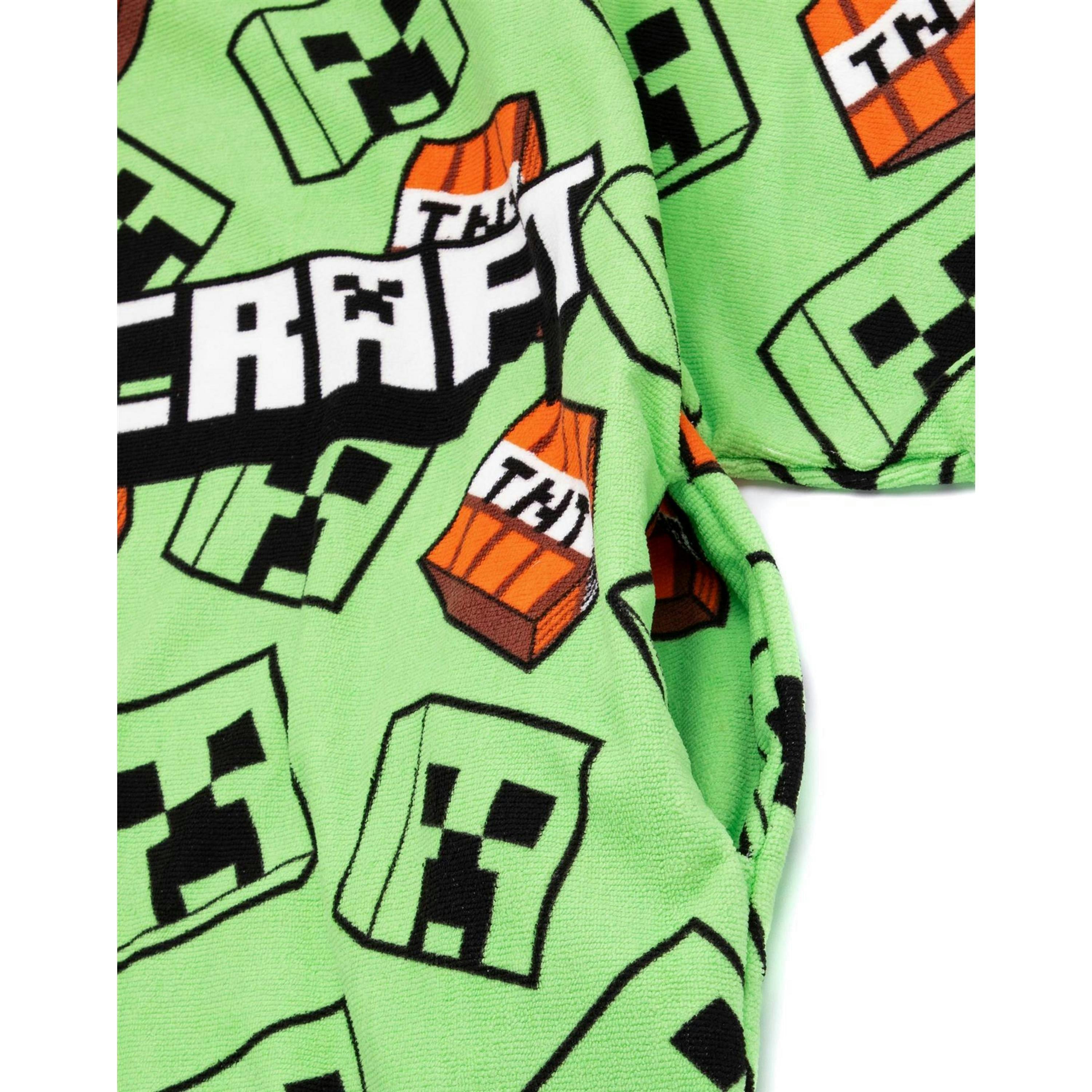 Minecraft Unisex Kids Green Poncho Towel (One Size) by Vanilla Underground , view 4 of 6