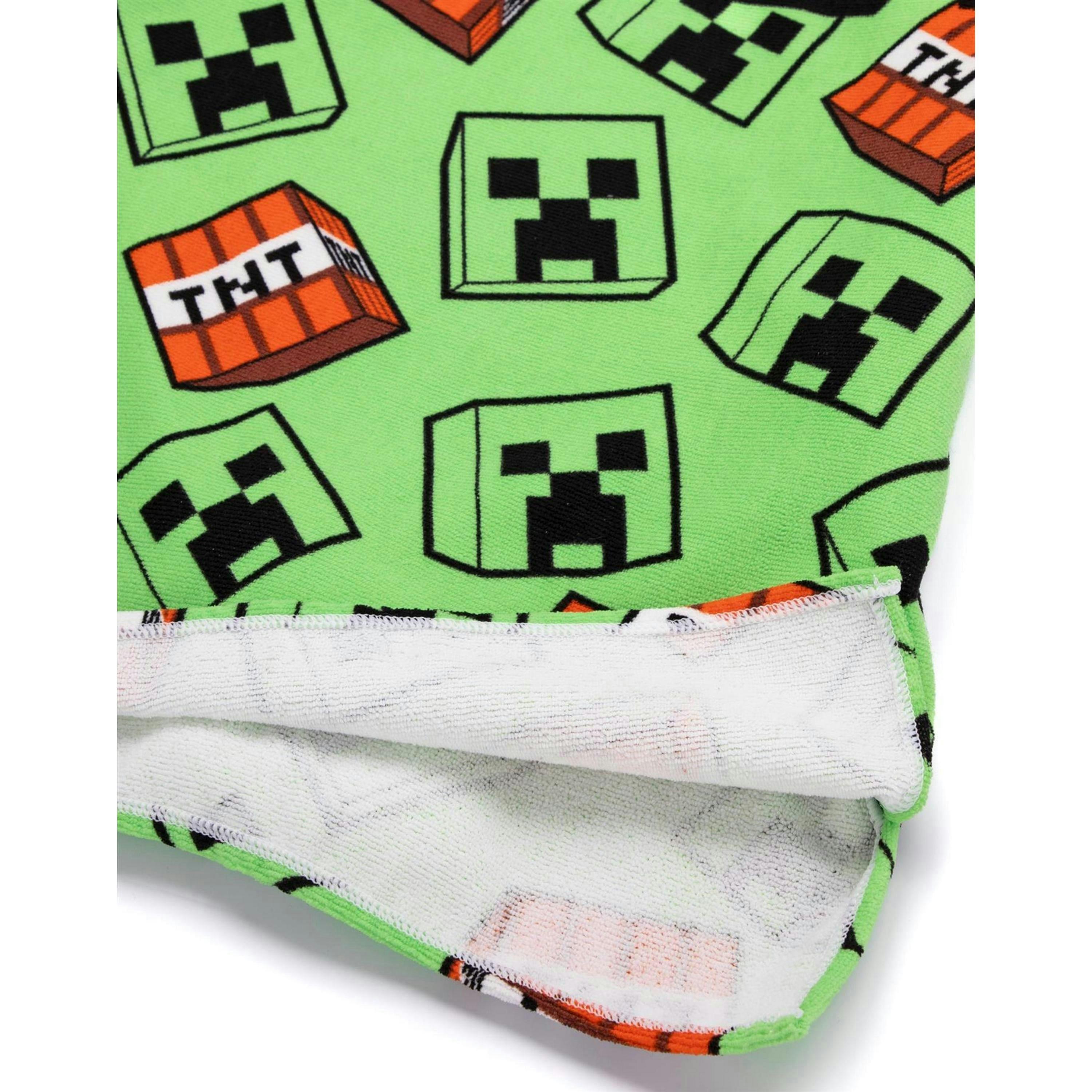 Minecraft Unisex Kids Green Poncho Towel (One Size) by Vanilla Underground , view 5 of 6