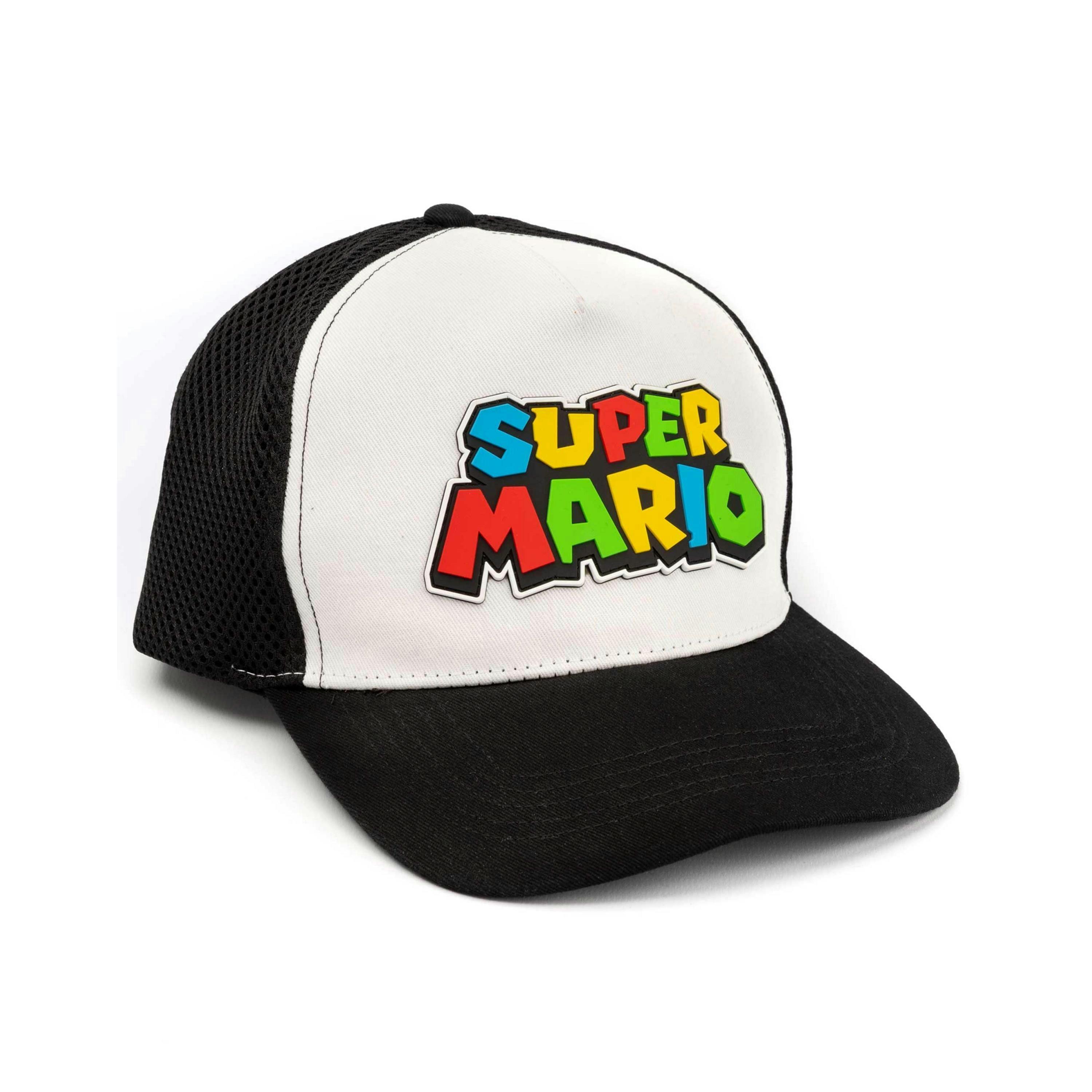 Nintendo Boys Black Super Mario Logo Adjustable Flat Cap (One Size) by Vanilla Underground , view 1 of 6