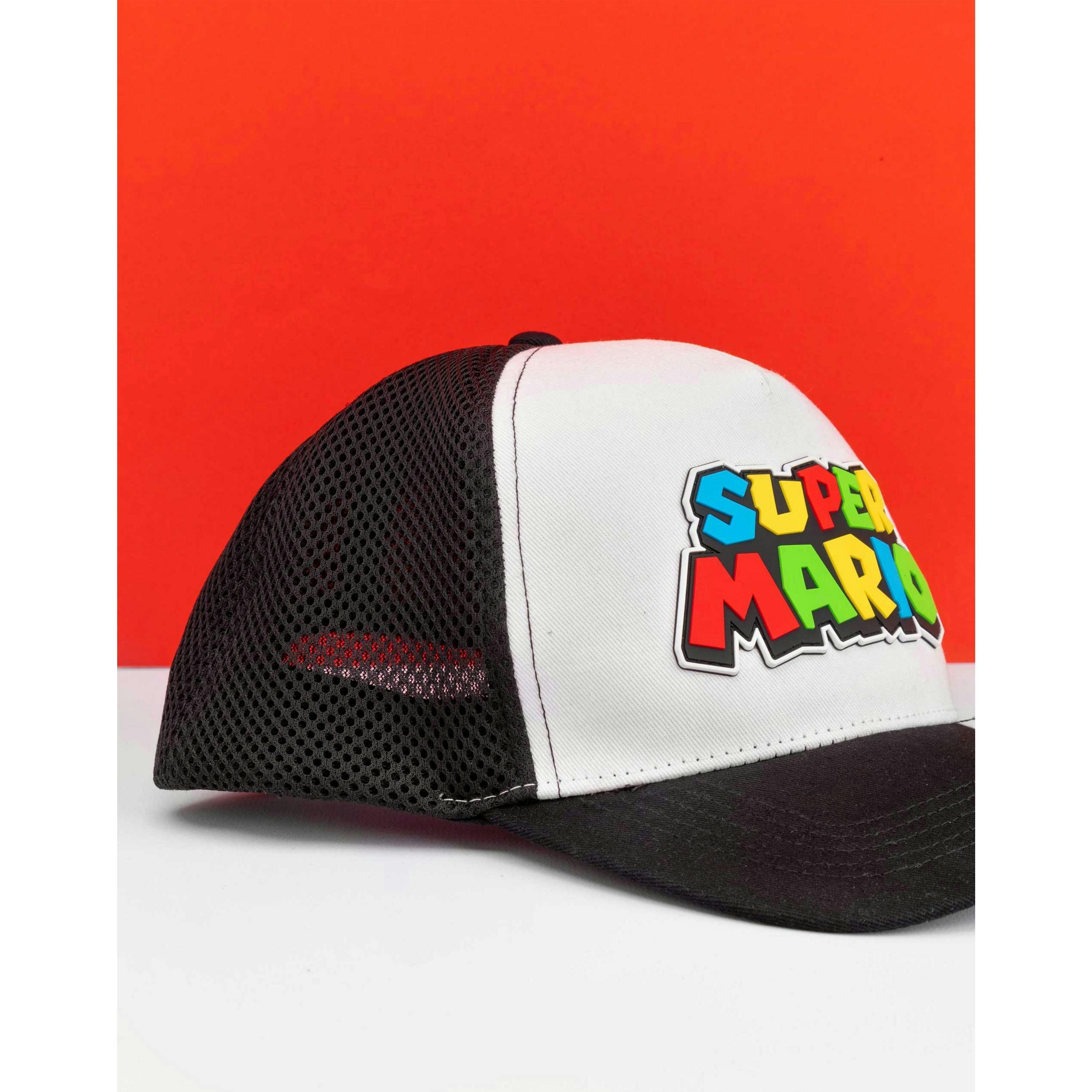 Nintendo Boys Black Super Mario Logo Adjustable Flat Cap (One Size) by Vanilla Underground , view 5 of 6