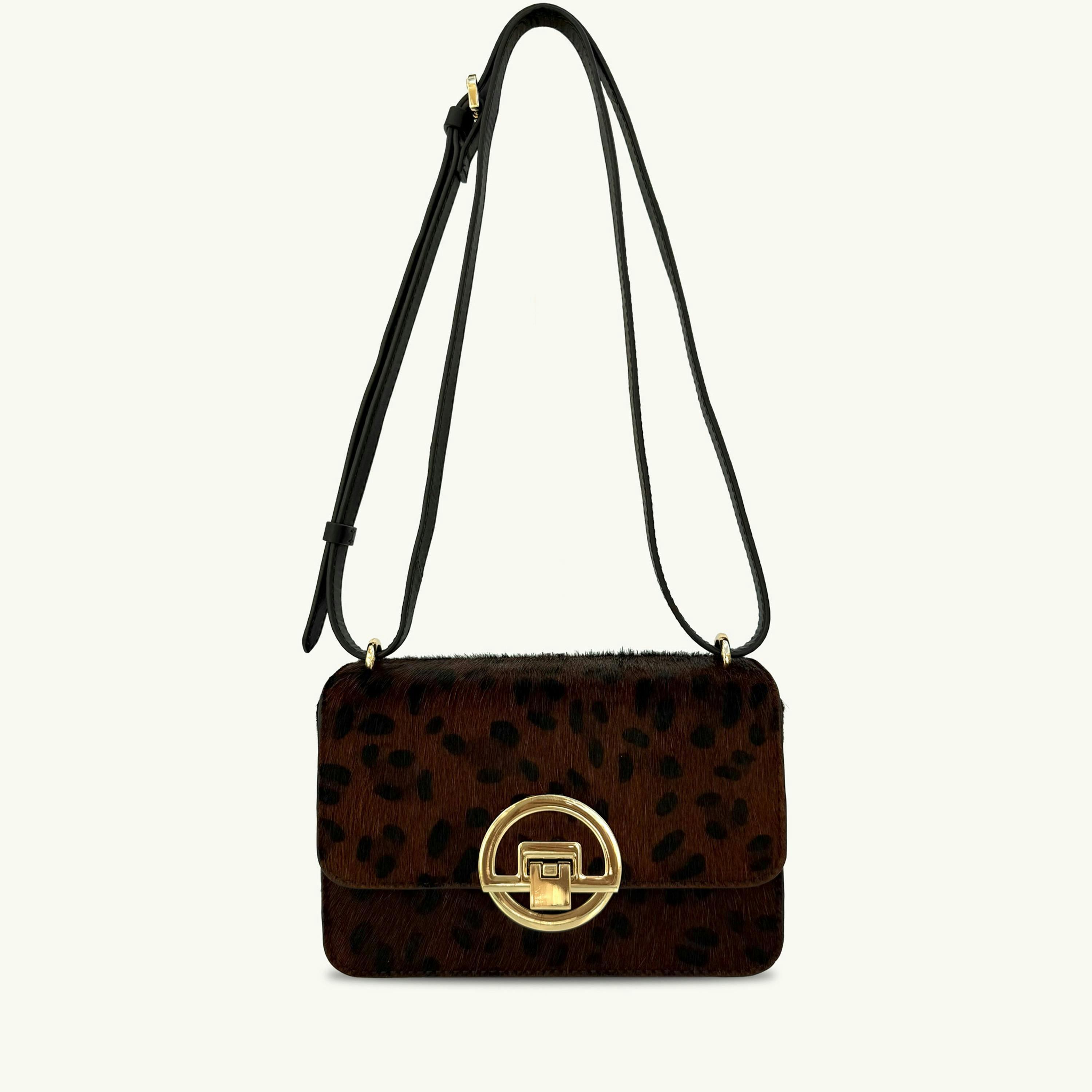 The Tilly Dark Leopard Hair-On Leather Bag , view 3 of 6