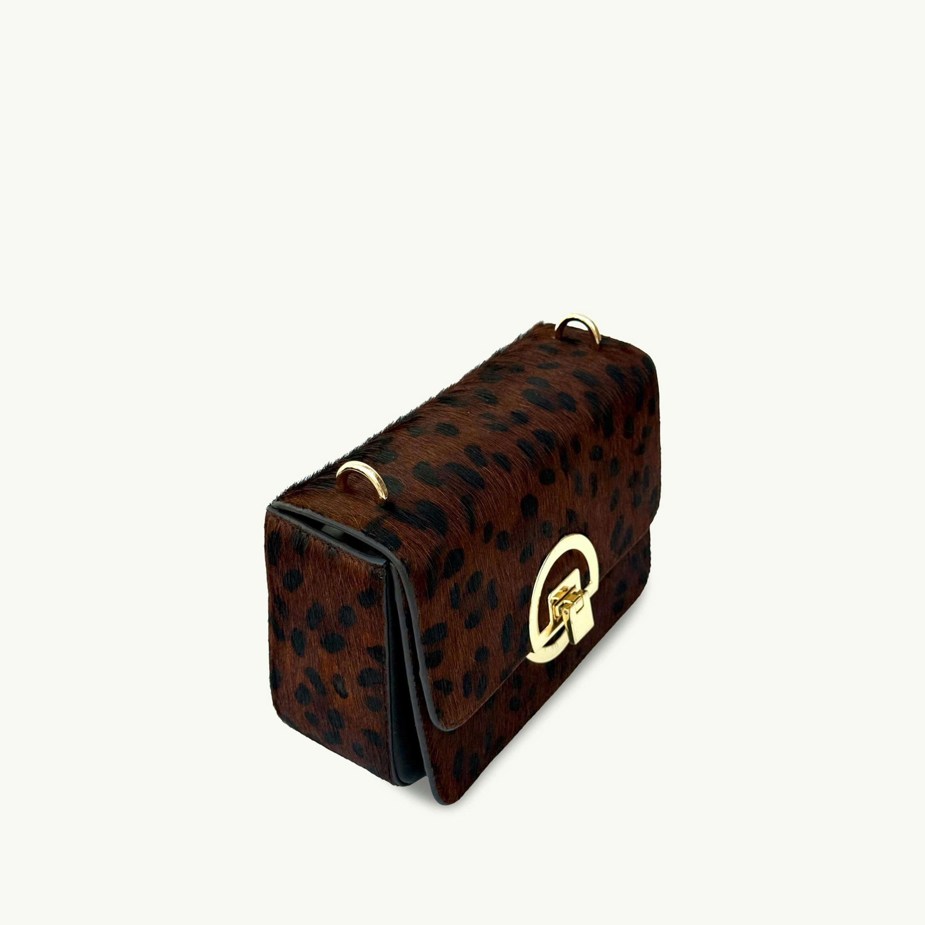 The Tilly Dark Leopard Hair-On Leather Bag , view 5 of 6