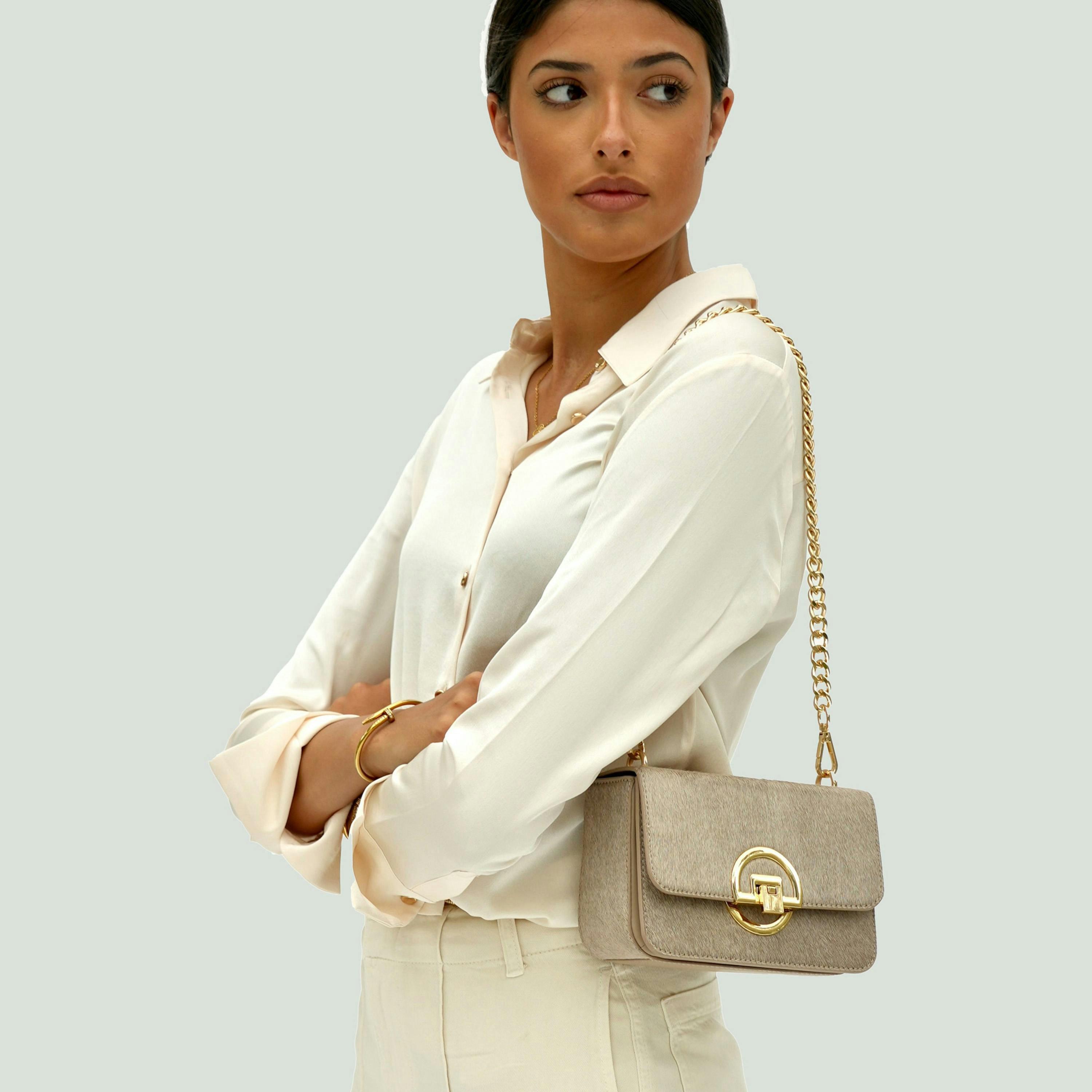 The Tilly Hair-On Leather Bag , view 2 of 6