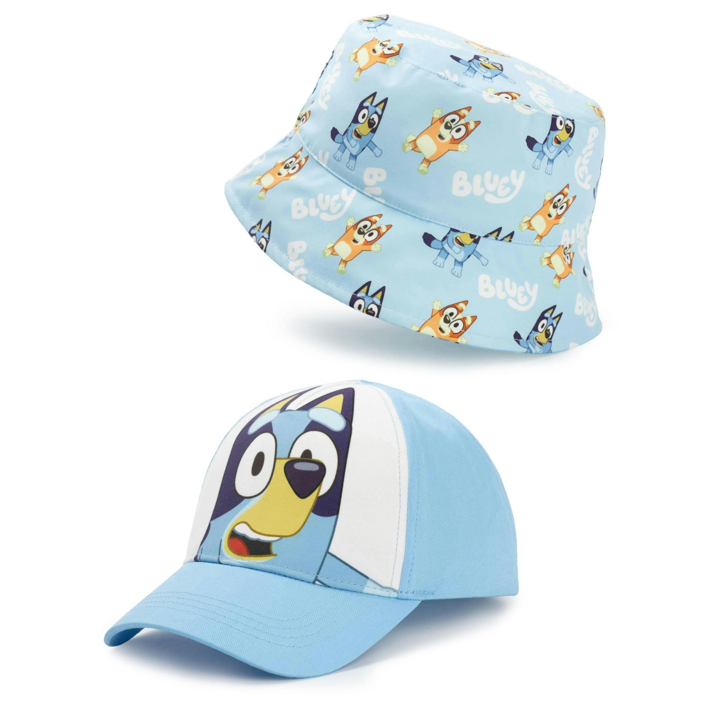 Bluey Unisex Kids Blue Character Bucket Hat & Cap Set (One Size) by Vanilla Underground , view 1 of 6
