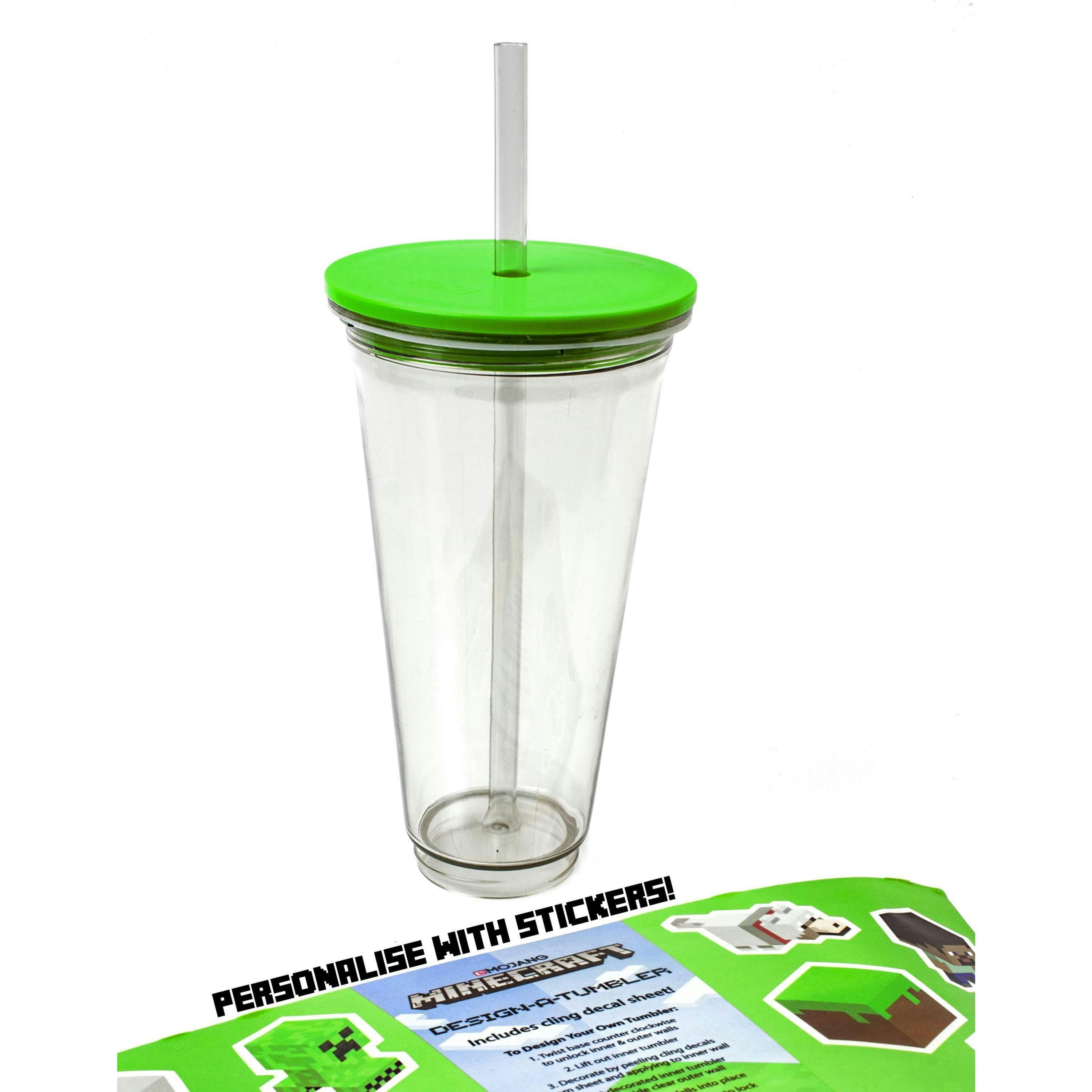 Minecraft Unisex Kids Green Straw Water Bottle (One Size) by Vanilla Underground , view 6 of 6