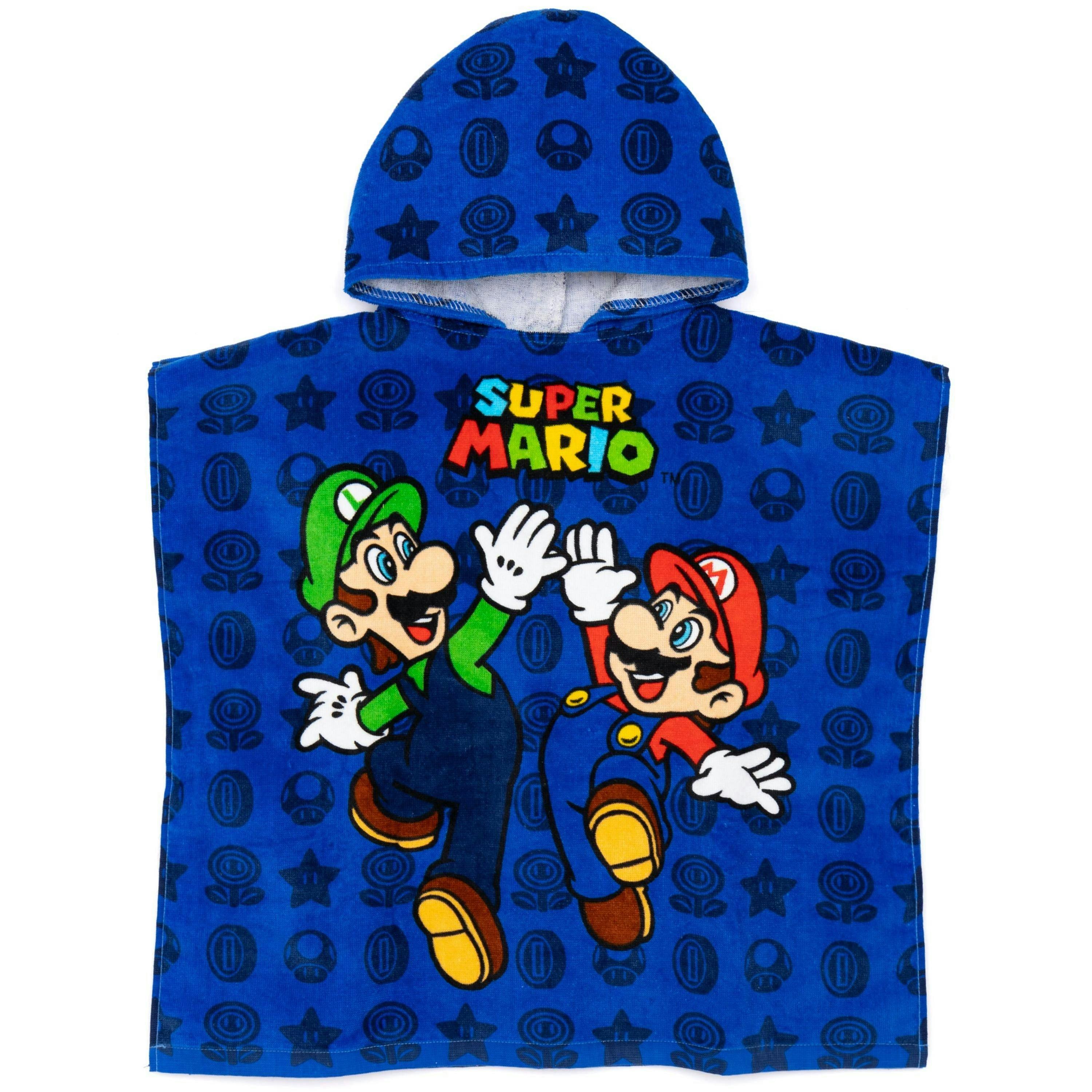 Nintendo Boys Multicoloured Character Placement Print Poncho Towel (One Size) by Vanilla Underground , view 1 of 4
