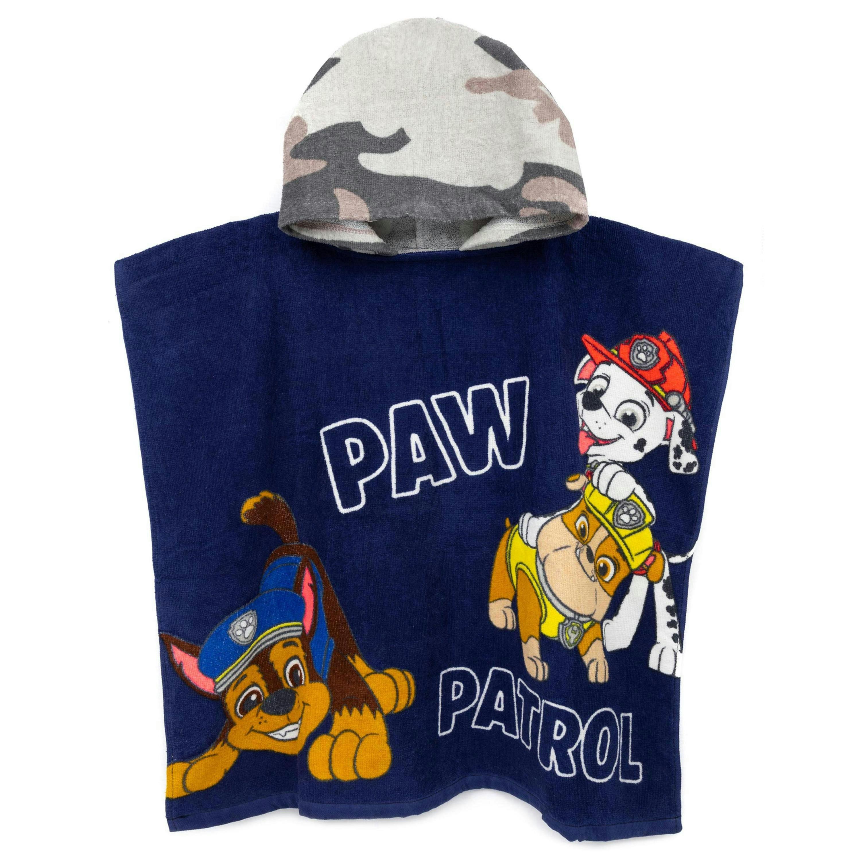 Paw Patrol Boys Multicoloured Poncho Towel (One Size) by Vanilla Underground , view 1 of 6