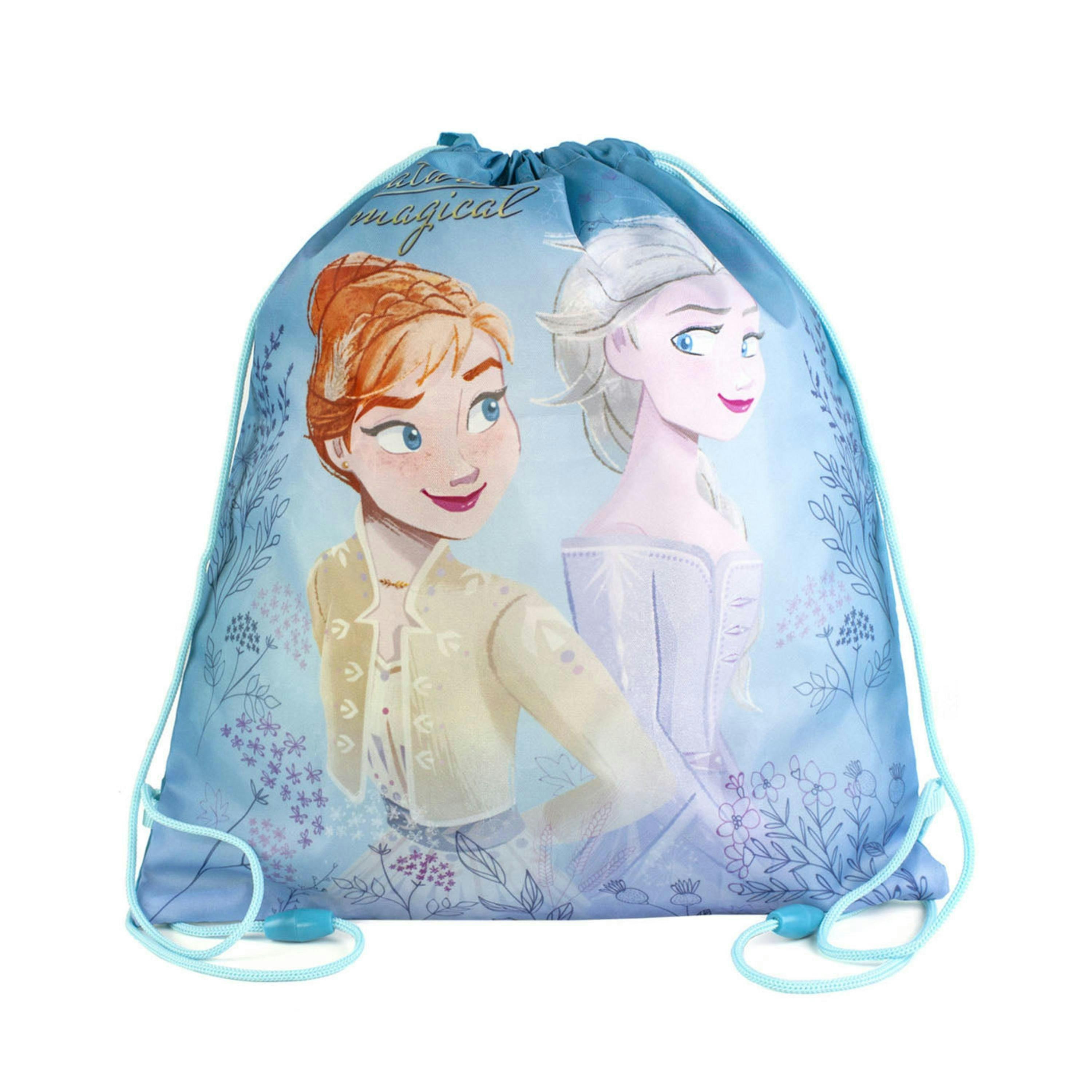 Disney Unisex Kids Blue Anna, Elsa Drawstring Bag (One Size) by Vanilla Underground , view 1 of 4