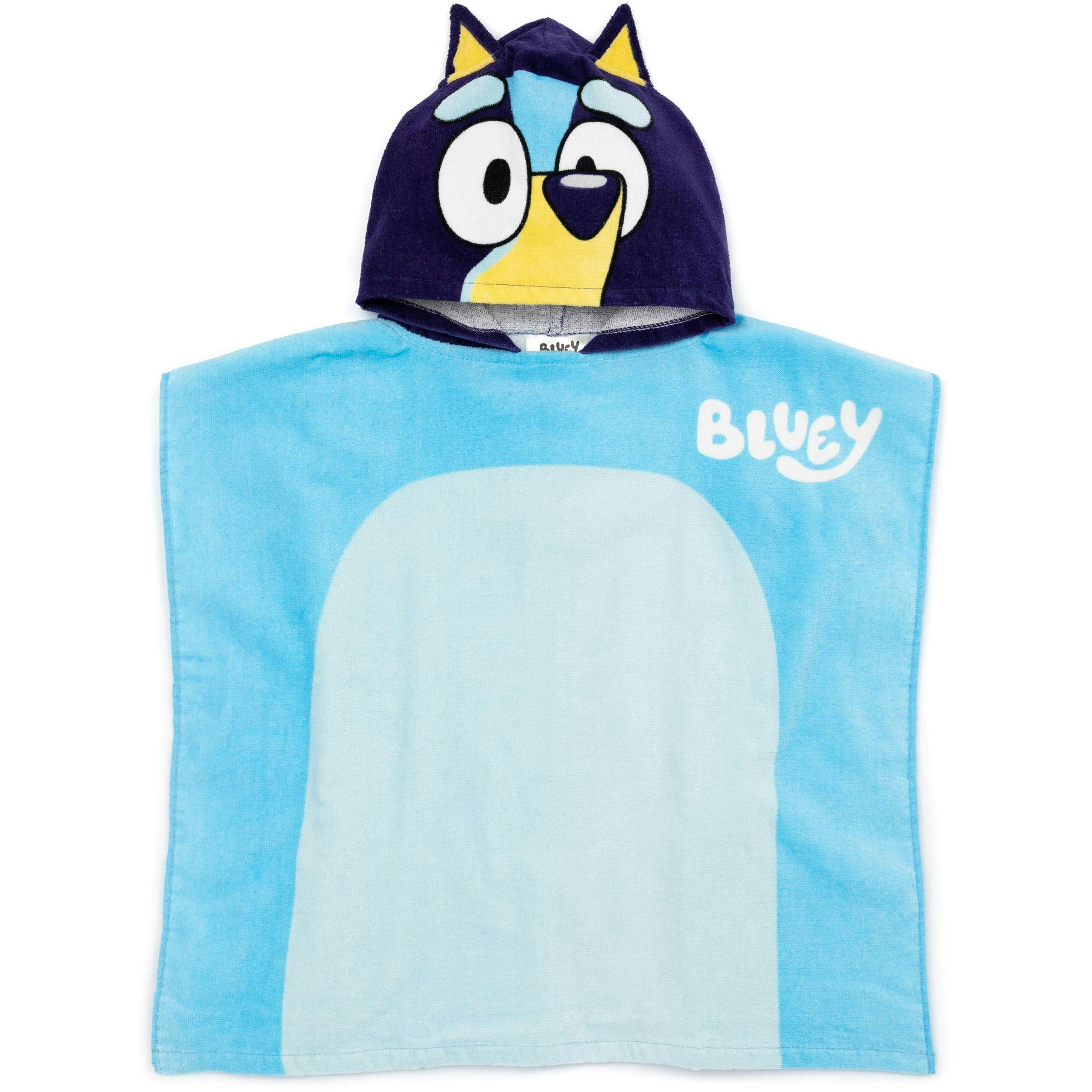 Bluey Unisex Kids Blue Poncho Towel (One Size) by Vanilla Underground , view 1 of 5