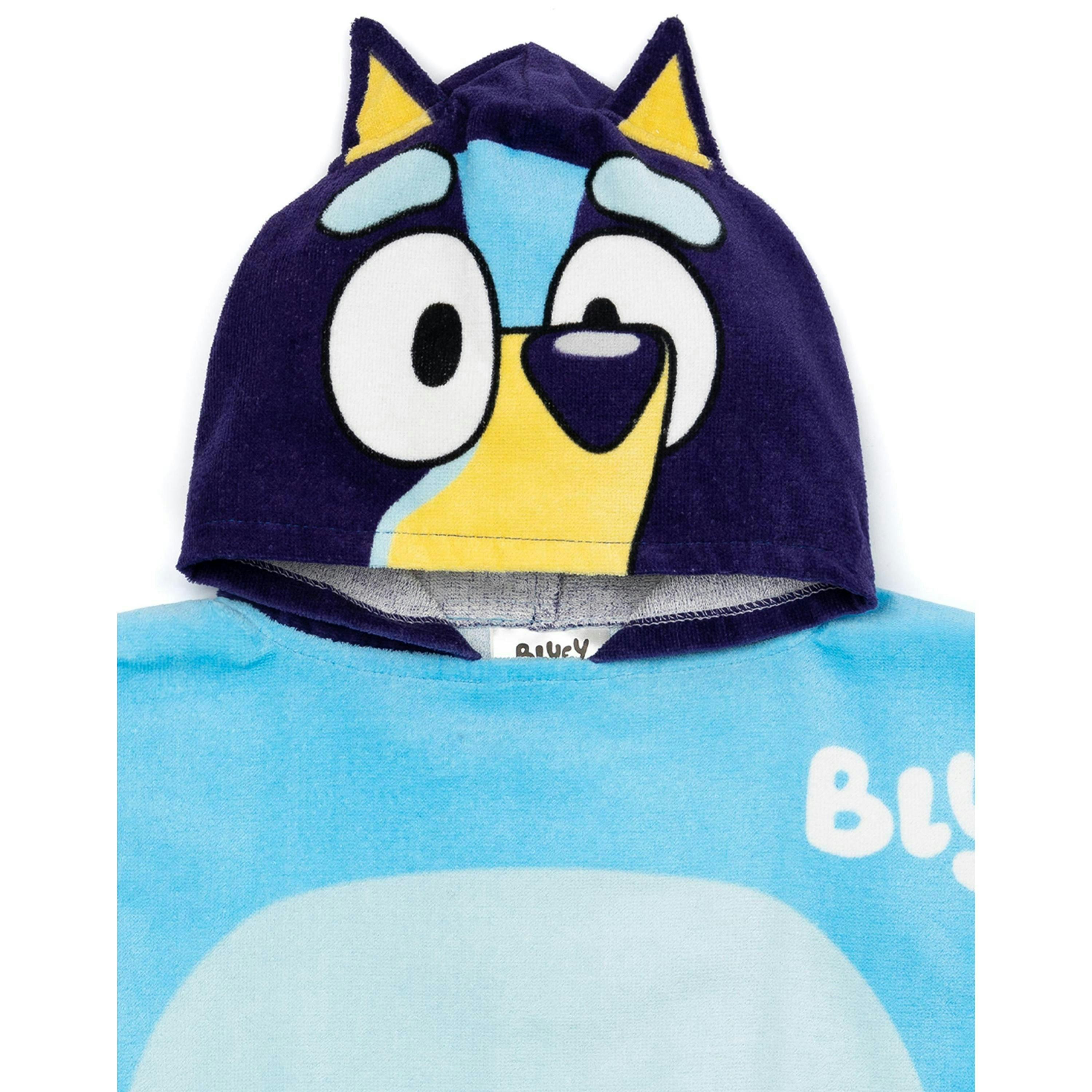 Bluey Unisex Kids Blue Poncho Towel (One Size) by Vanilla Underground , view 3 of 5