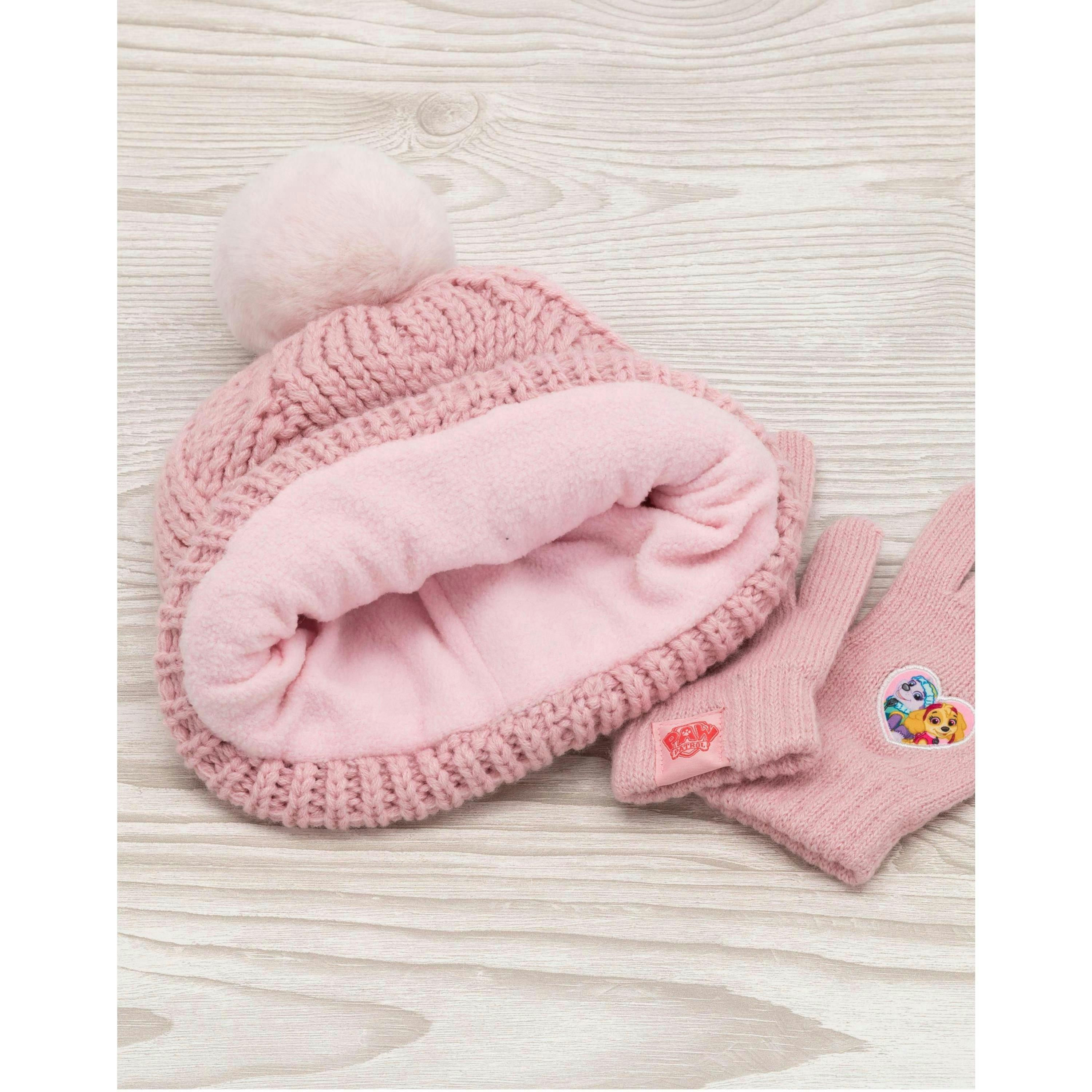 Paw Patrol Girls Pink Beanie and Scarf Set (One Size) by Vanilla Underground , view 3 of 6