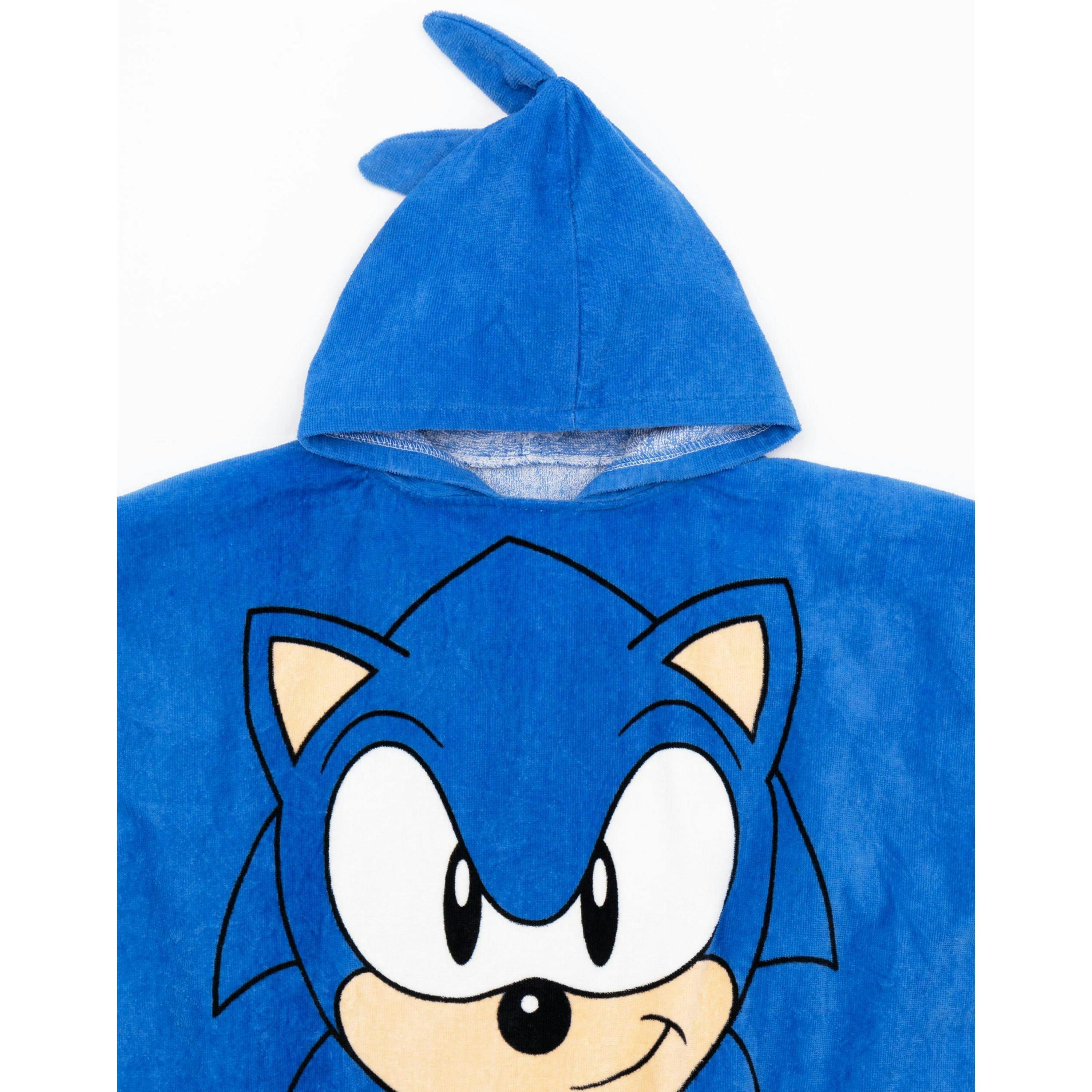 Sonic the Hedgehog Unisex Kids Blue Poncho Towel (One Size) by Vanilla Underground , view 2 of 4
