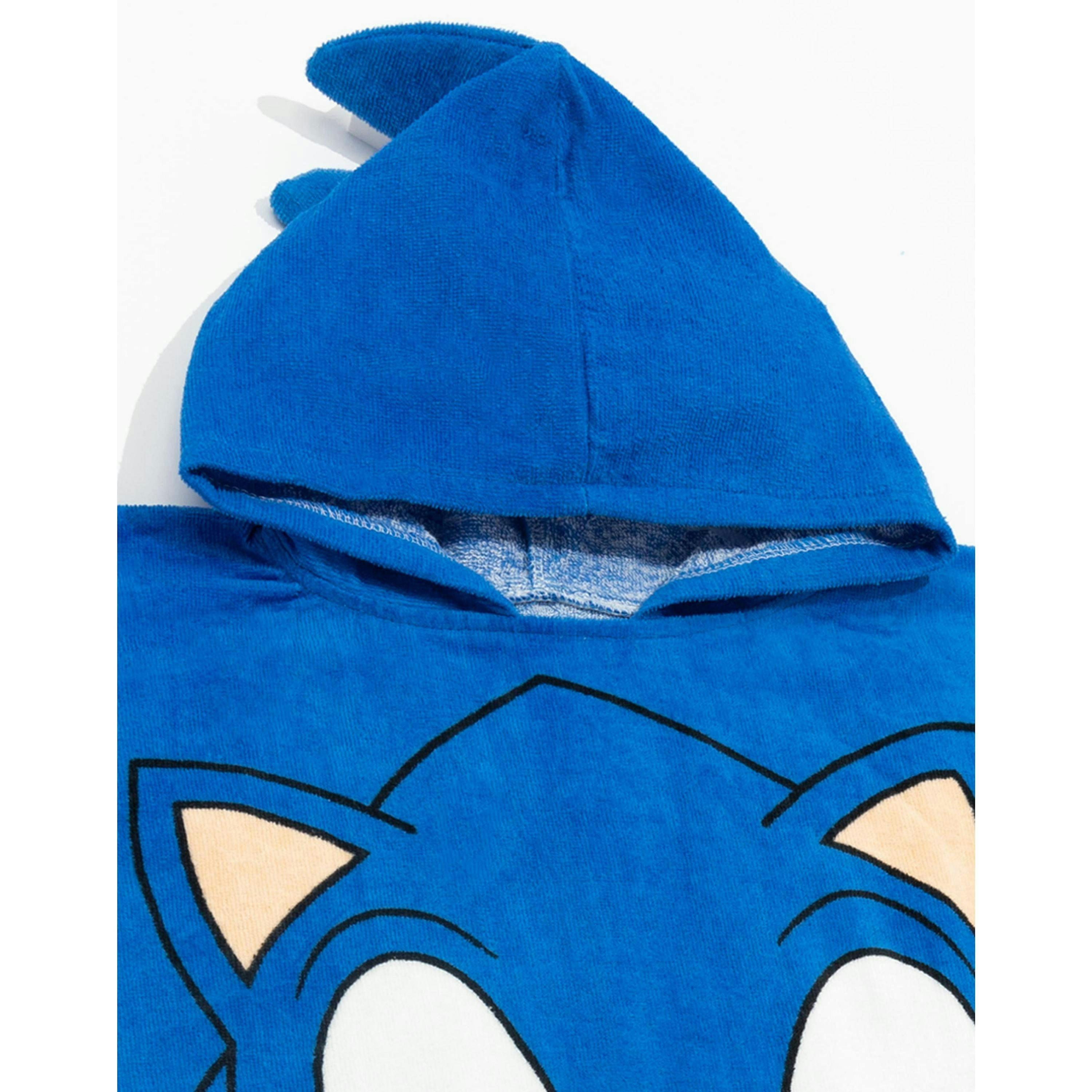 Sonic the Hedgehog Unisex Kids Blue Poncho Towel (One Size) by Vanilla Underground , view 3 of 4