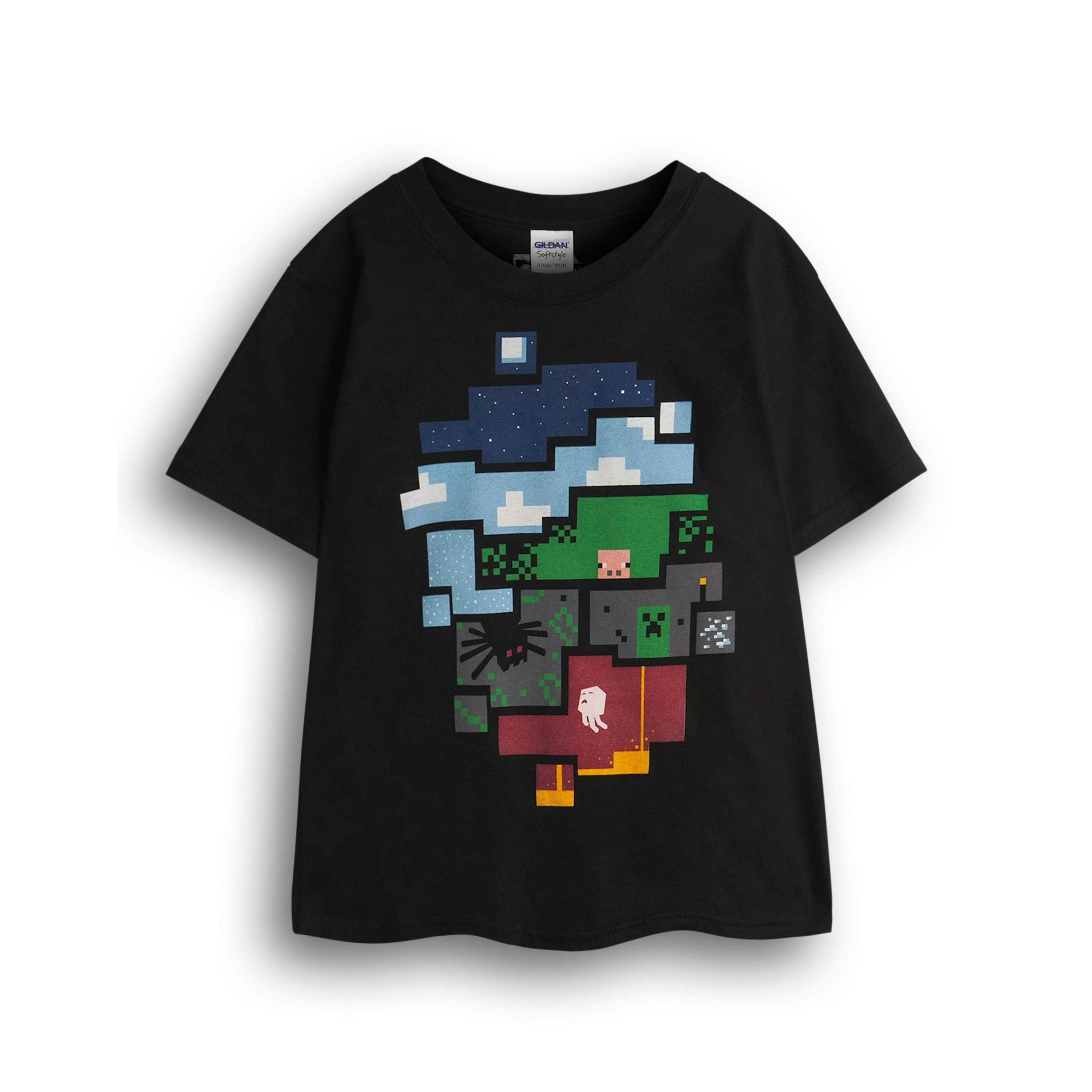 Minecraft Boys Black Short Sleeved T-Shirt by Vanilla Underground , view 1 of 6