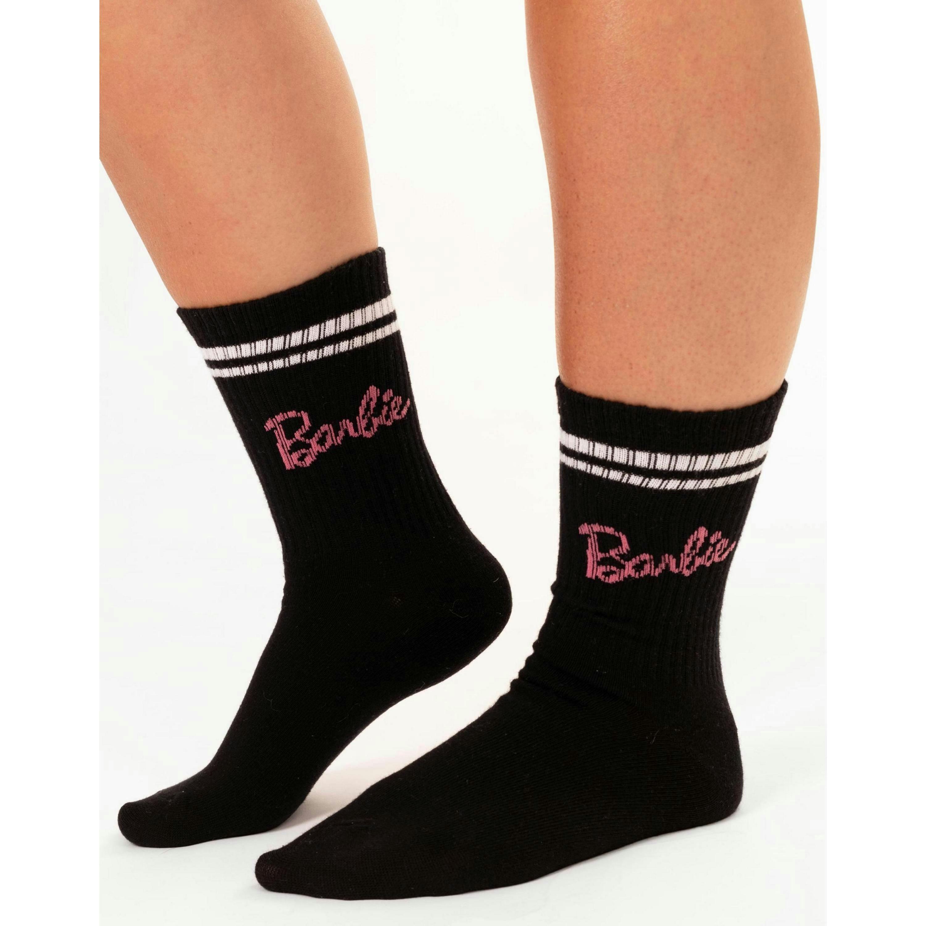Barbie Womens Pink Character Calf Socks Set of 3 (4-7 UK) by Vanilla Underground , view 4 of 6