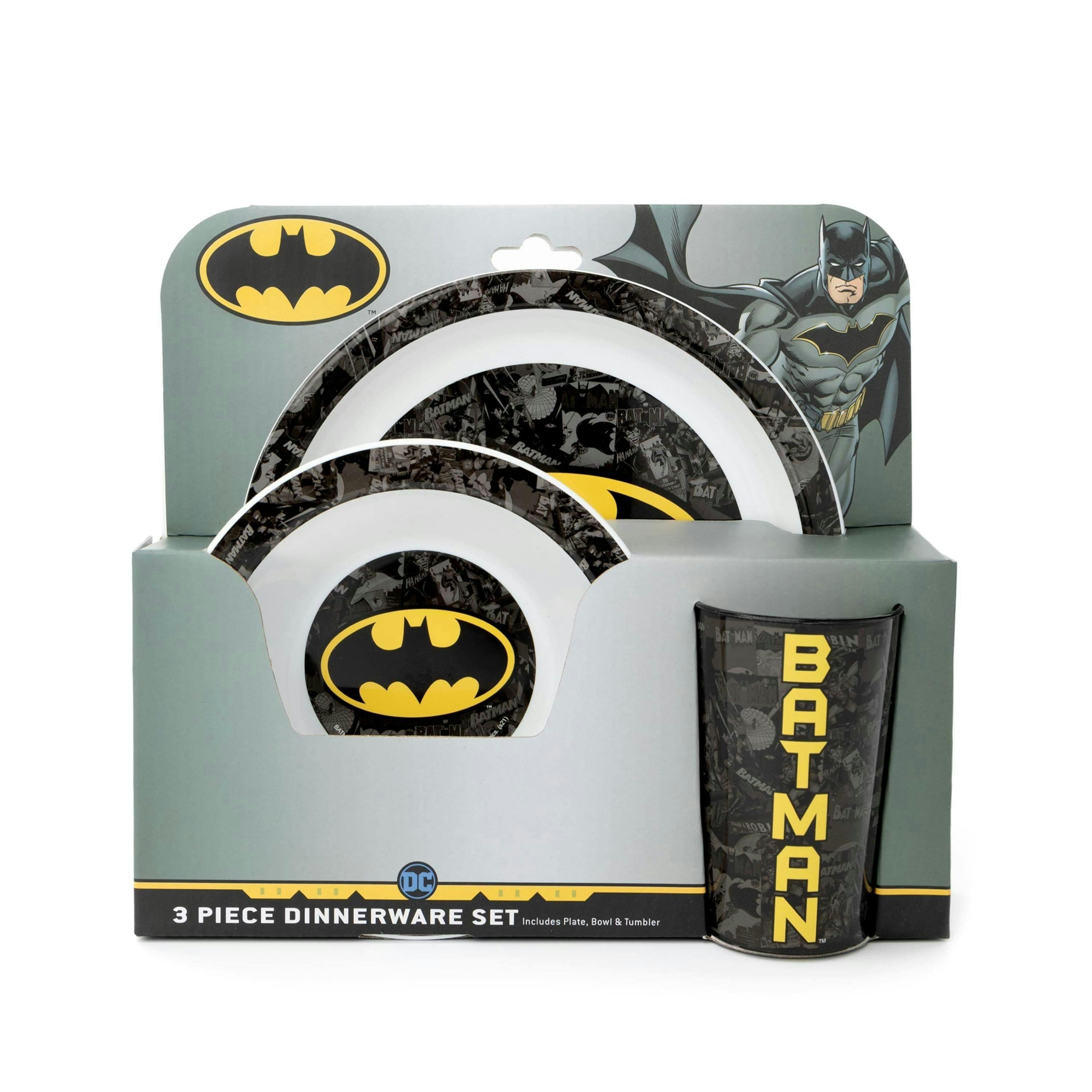 DC Comics Unisex Kids Black 3 Piece Tableware Set (One Size) by Vanilla Underground , view 2 of 6