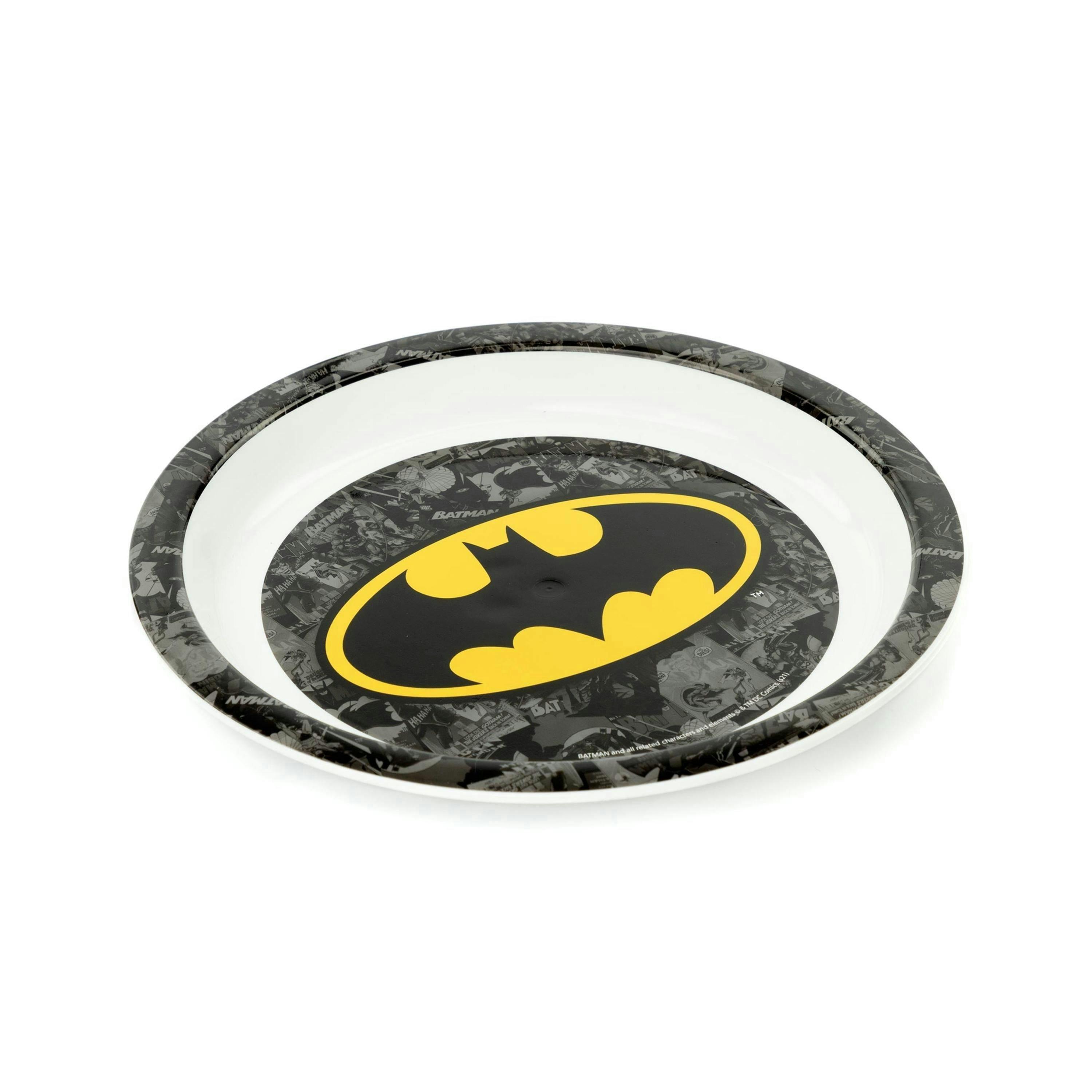 DC Comics Unisex Kids Black 3 Piece Tableware Set (One Size) by Vanilla Underground , view 4 of 6