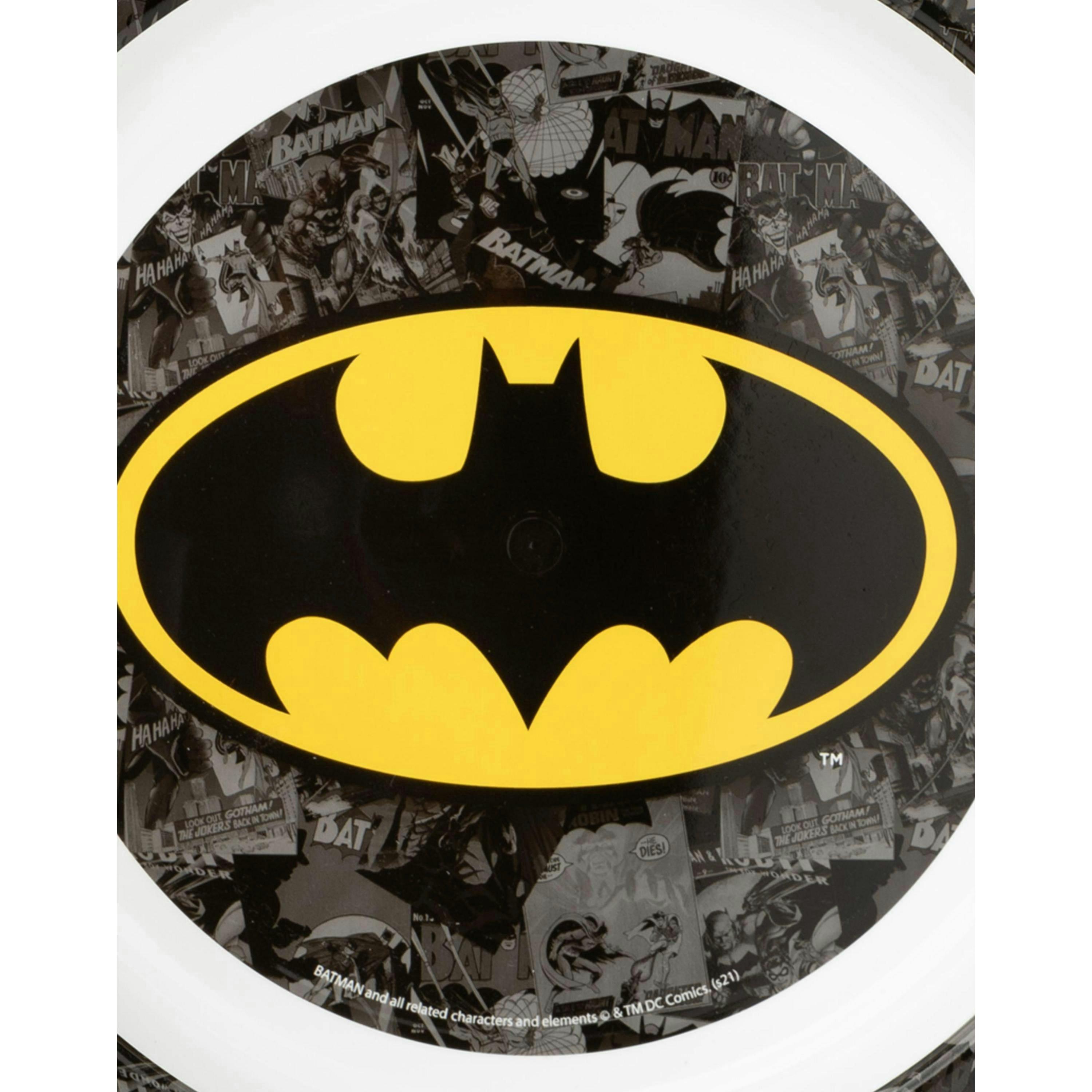 DC Comics Unisex Kids Black 3 Piece Tableware Set (One Size) by Vanilla Underground , view 6 of 6