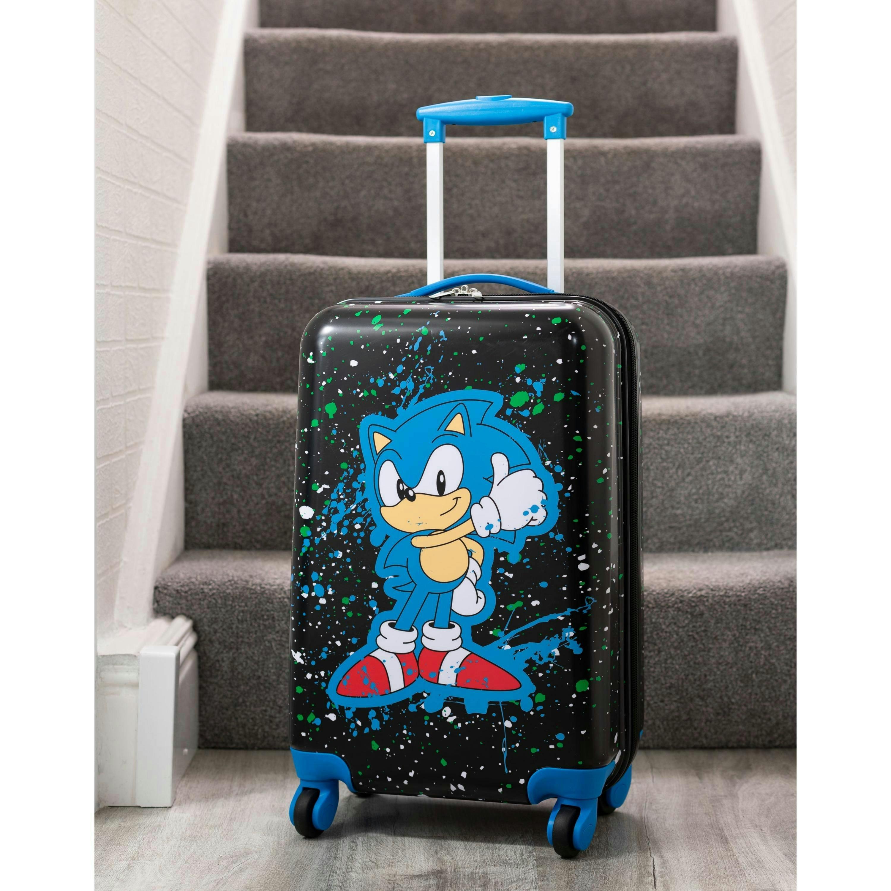 Sonic the Hedgehog Unisex Kids Black Medium Suitcase (One Size) by Vanilla Underground , view 2 of 6