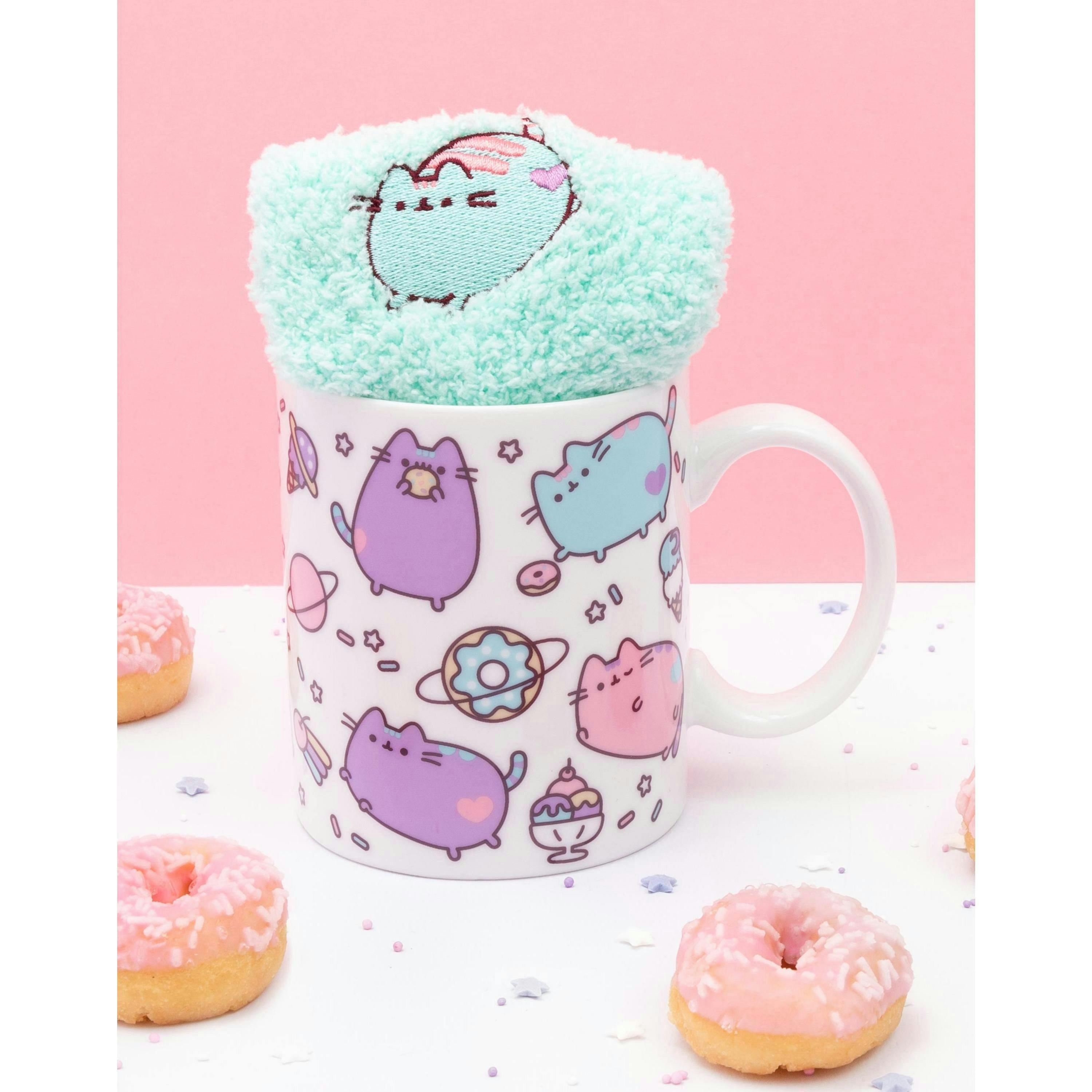 Pusheen Womens Green Multi Character Mug and Sock Gift Set (One Size) by Vanilla Underground , view 2 of 5