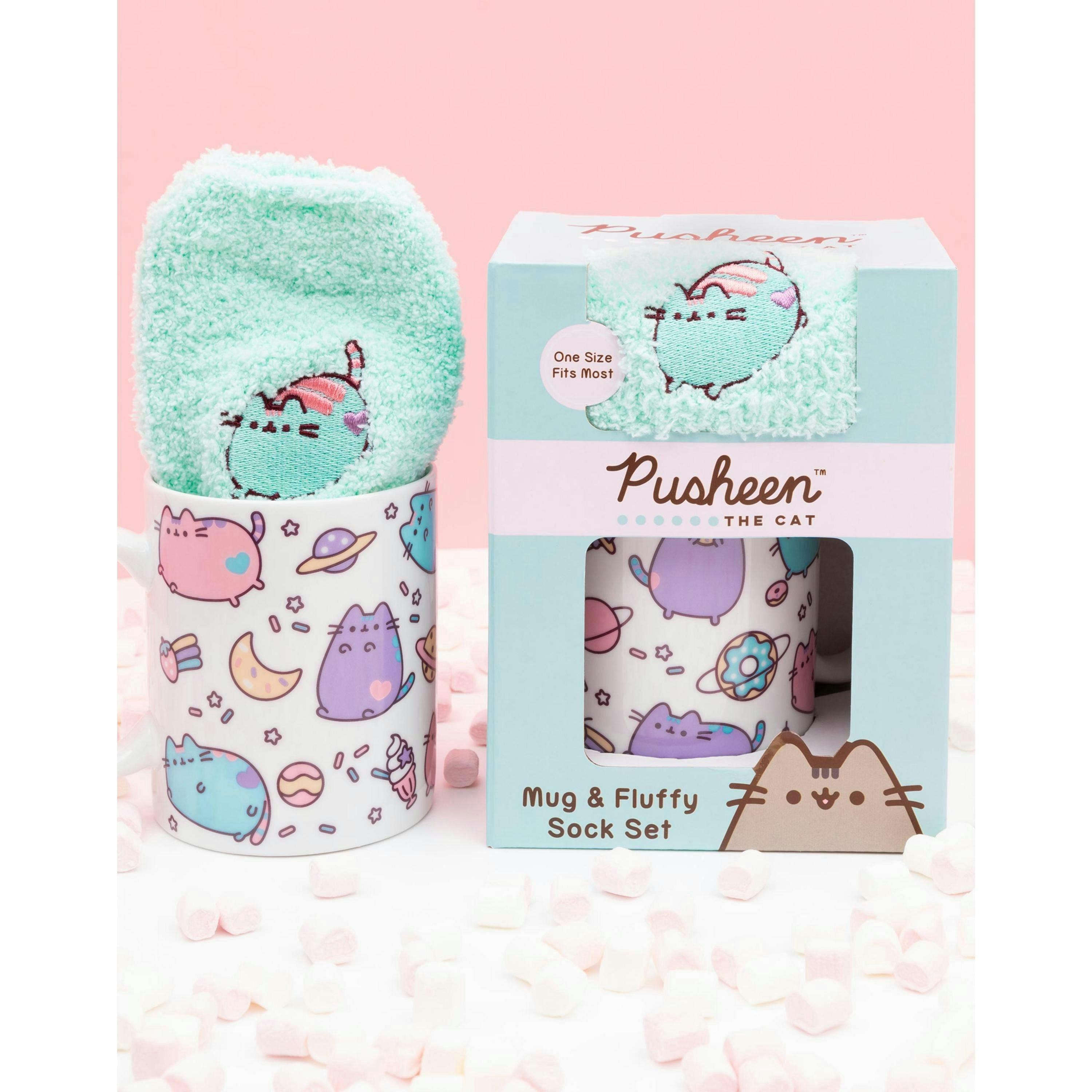 Pusheen Womens Green Multi Character Mug and Sock Gift Set (One Size) by Vanilla Underground , view 3 of 5