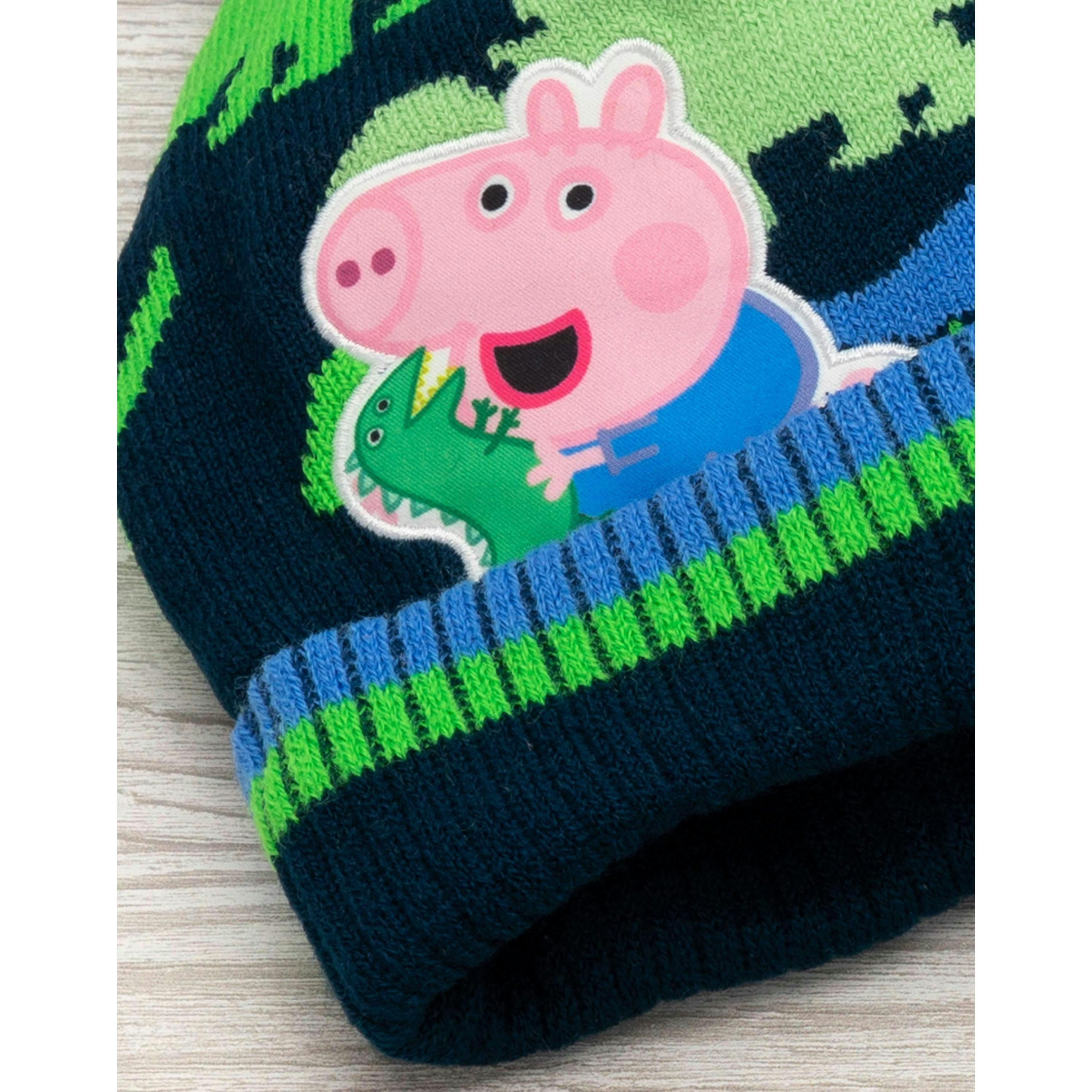 Peppa Pig Boys Blue Beanie and Gloves Set (One Size) by Vanilla Underground , view 4 of 6